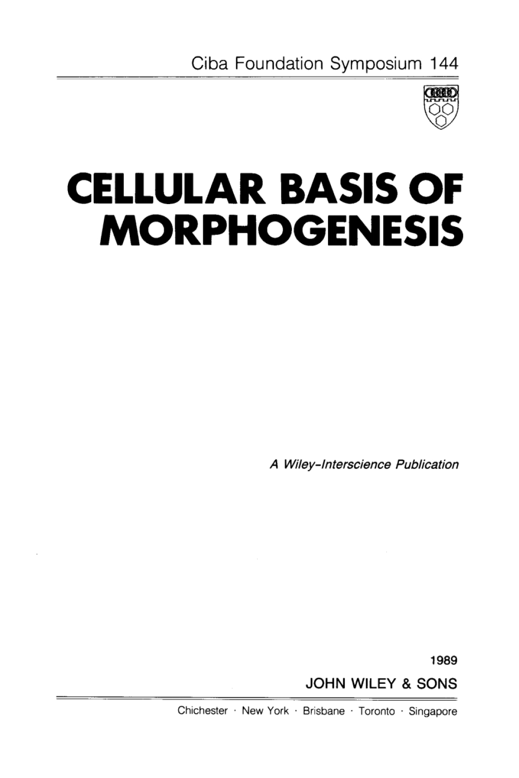 Cellular Basis of Morphogenesis 1st Edition â€“ PDF/EPUB Version Downloadable