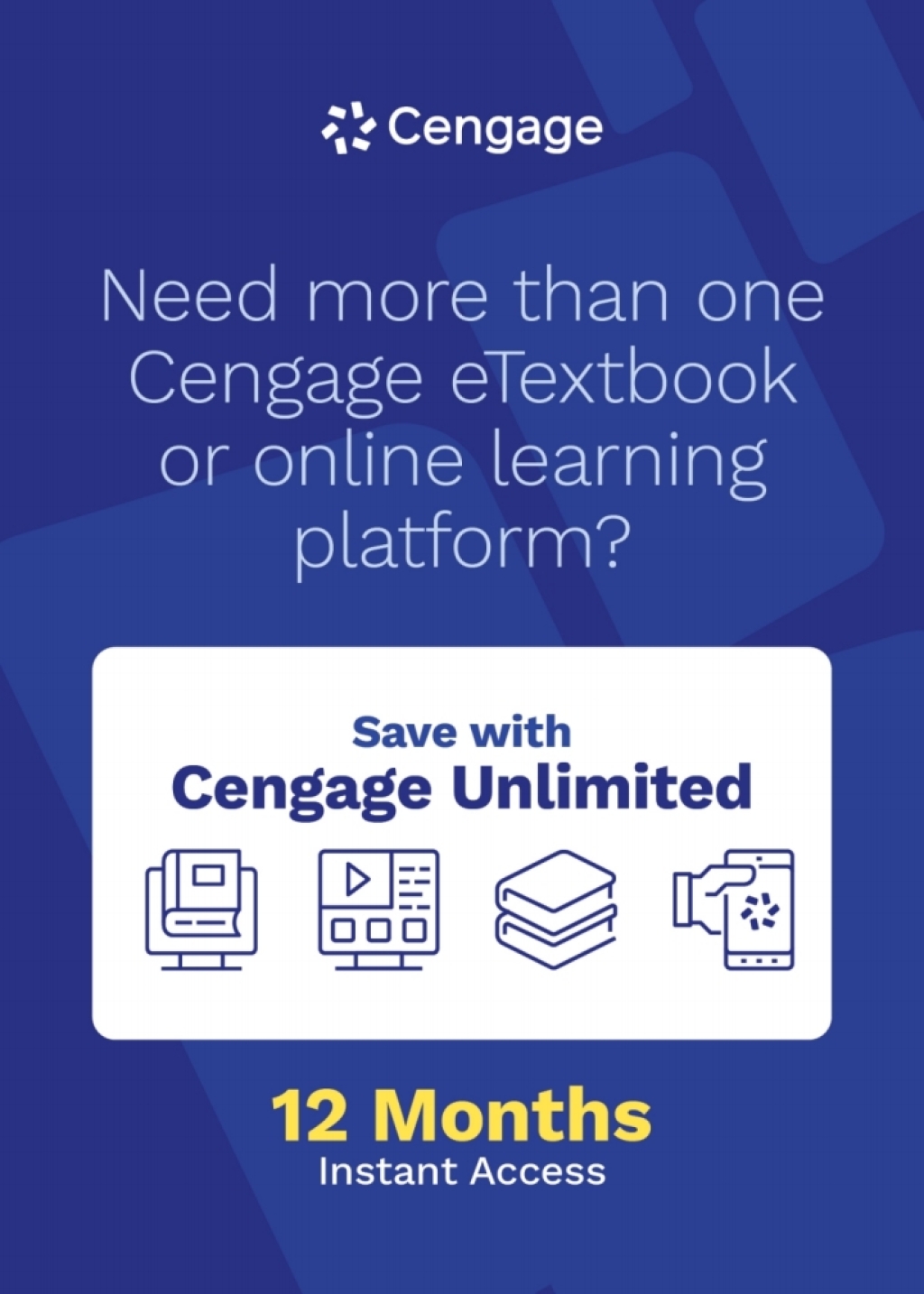 Cengage Unlimited subscription, 12 months 1st Edition â€“ PDF/EPUB Version Downloadable