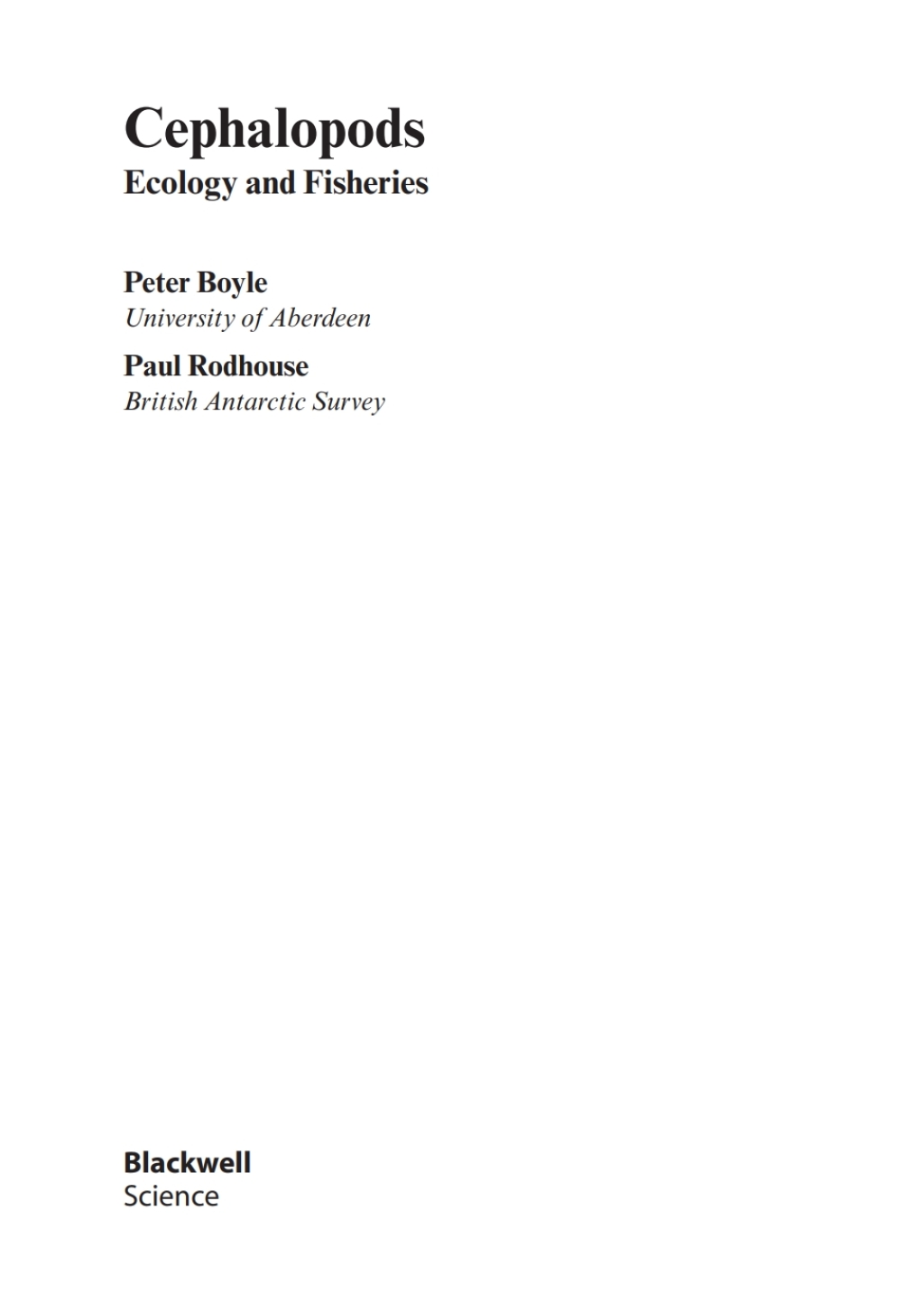 Cephalopods Ecology and Fisheries 1st Edition â€“ PDF/EPUB Version Downloadable