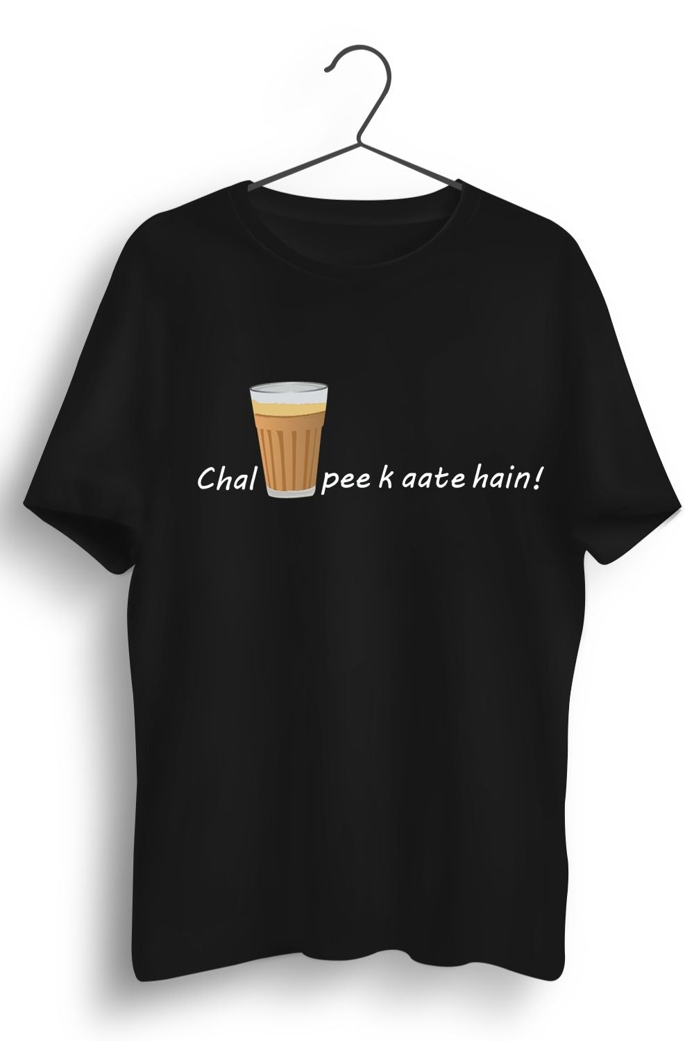 Chai Peeke Aate Hai Black Tshirt
