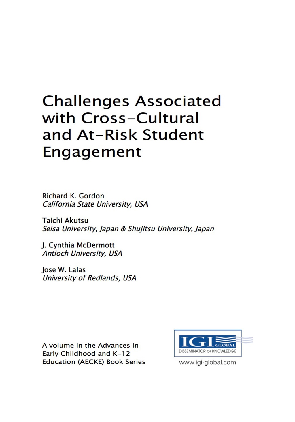 Challenges Associated with Cross-Cultural and At-Risk Student Engagement â€“ PDF/EPUB Version Downloadable