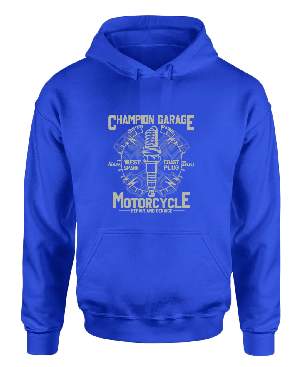 Champion garage motorcycle repair service hoodie