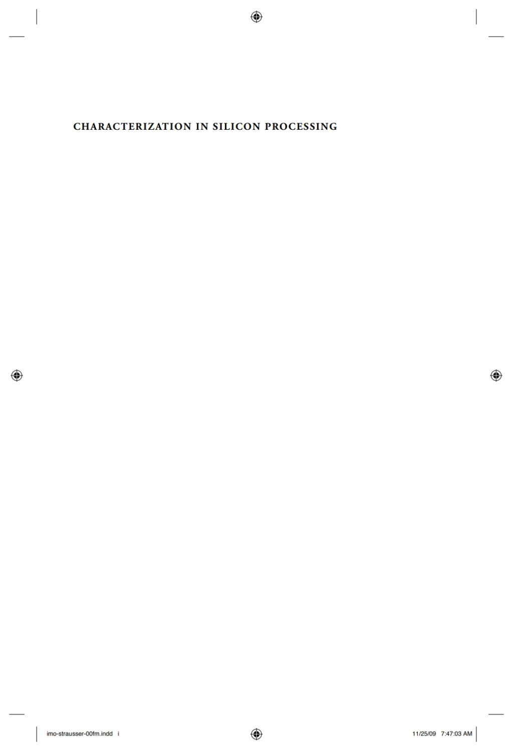 Characterization in Silicon Processing  â€“ PDF/EPUB Version Downloadable