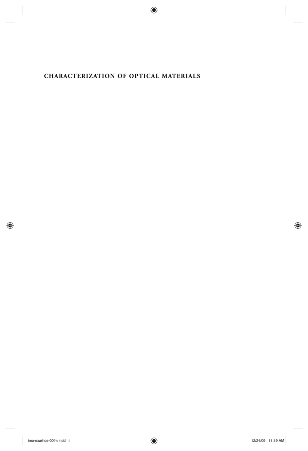 Characterization of Optical Materials  â€“ PDF/EPUB Version Downloadable