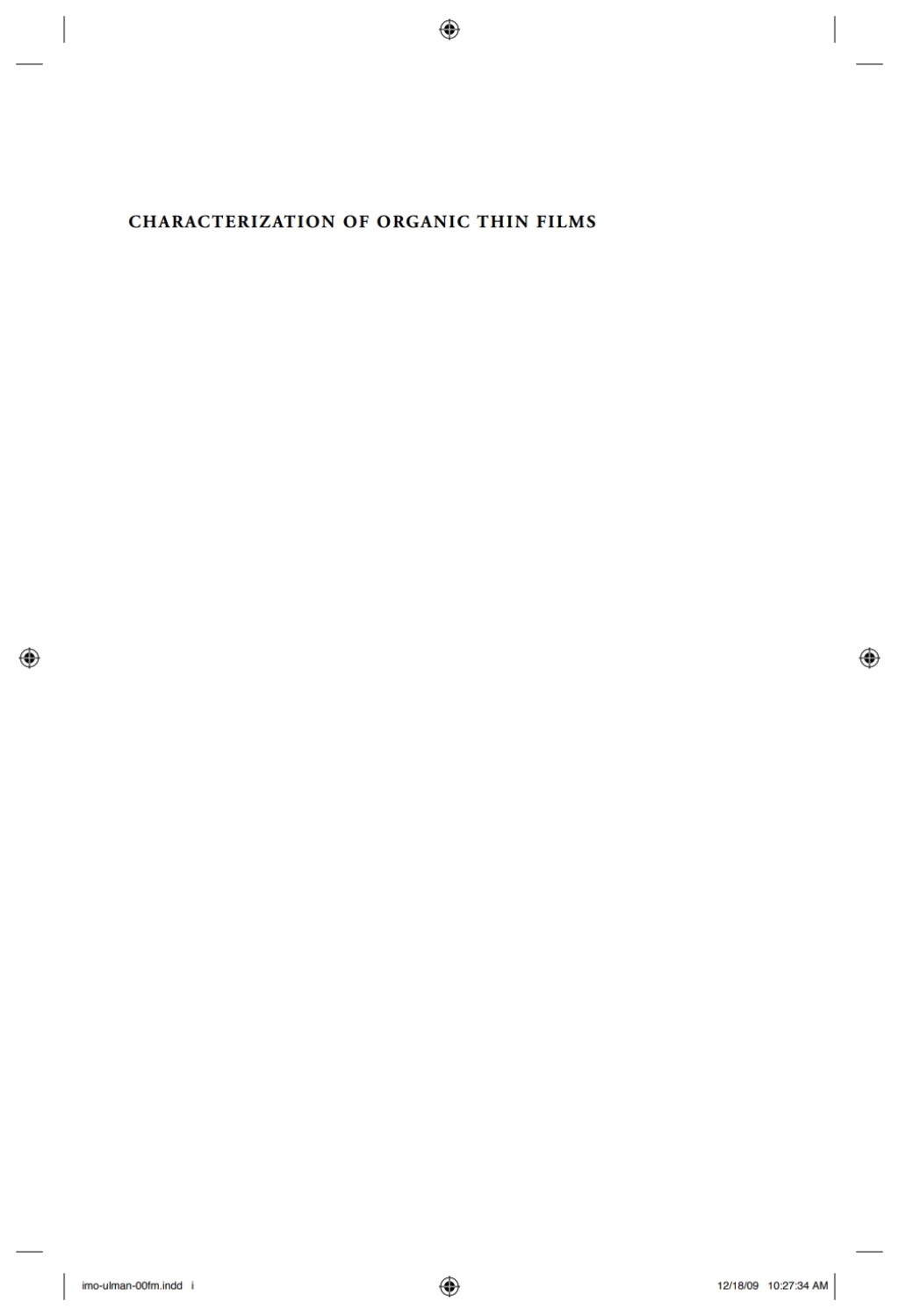 Characterization of Organic Thin Films  â€“ PDF/EPUB Version Downloadable