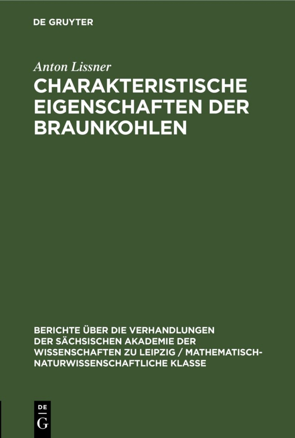 Charakteristische Eigenschaften der Braunkohlen 1st Edition â€“ PDF/EPUB Version Downloadable