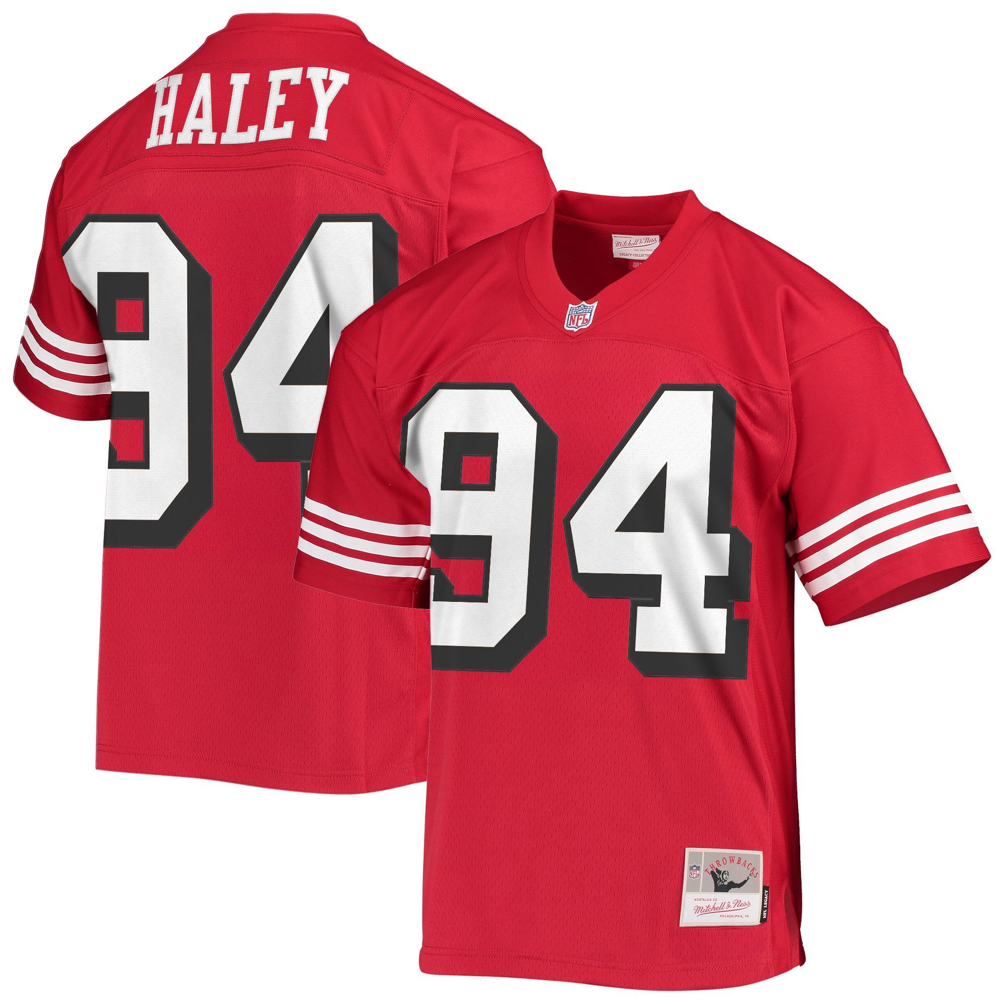 Charles Haley Men's San Francisco 49ers Throwback Player Red Legacy Jersey - All Stitched