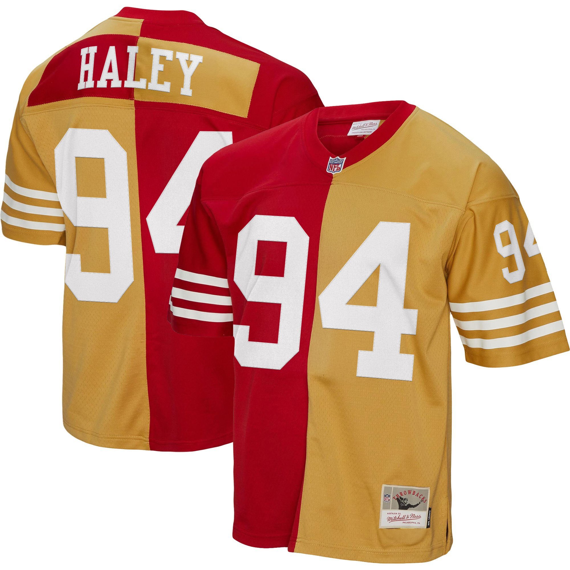 Charles Haley Men's San Francisco 49ers Throwback Player Split Legacy Jersey - All Stitched