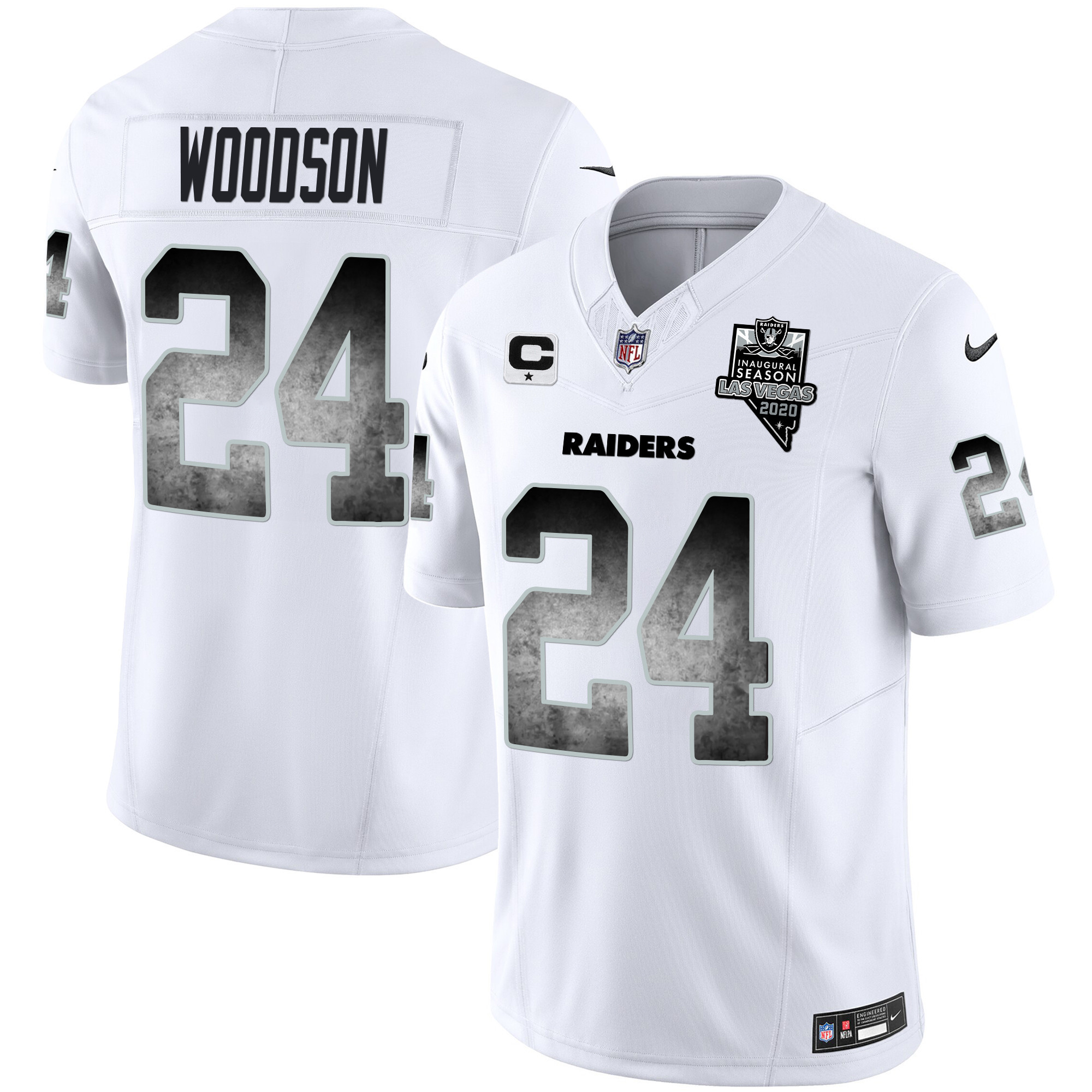 Charles Woodson Men's Las Vegas Raiders Arch Smoke Vapor White Jersey - All Stitched
