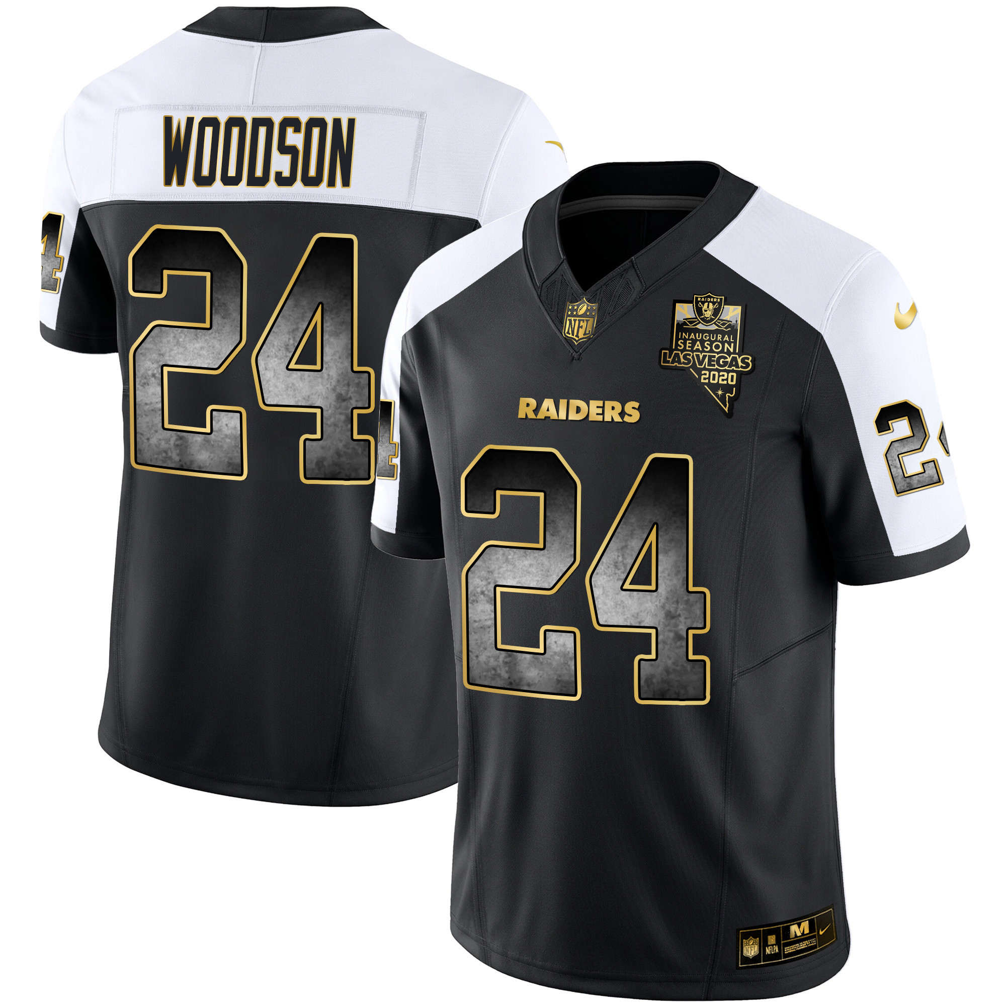 Charles Woodson Men's Las Vegas Raiders Gold Arch Smoke Vapor Alternate Jersey - All Stitched