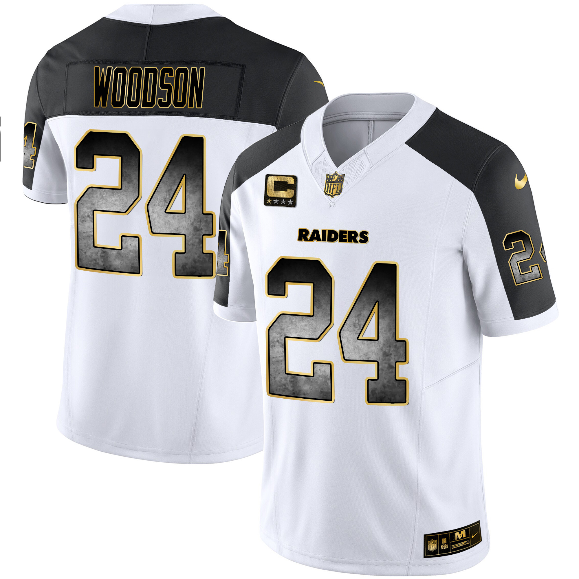 Charles Woodson Men's Las Vegas Raiders Gold Arch Smoke Vapor Inverted Jersey - All Stitched