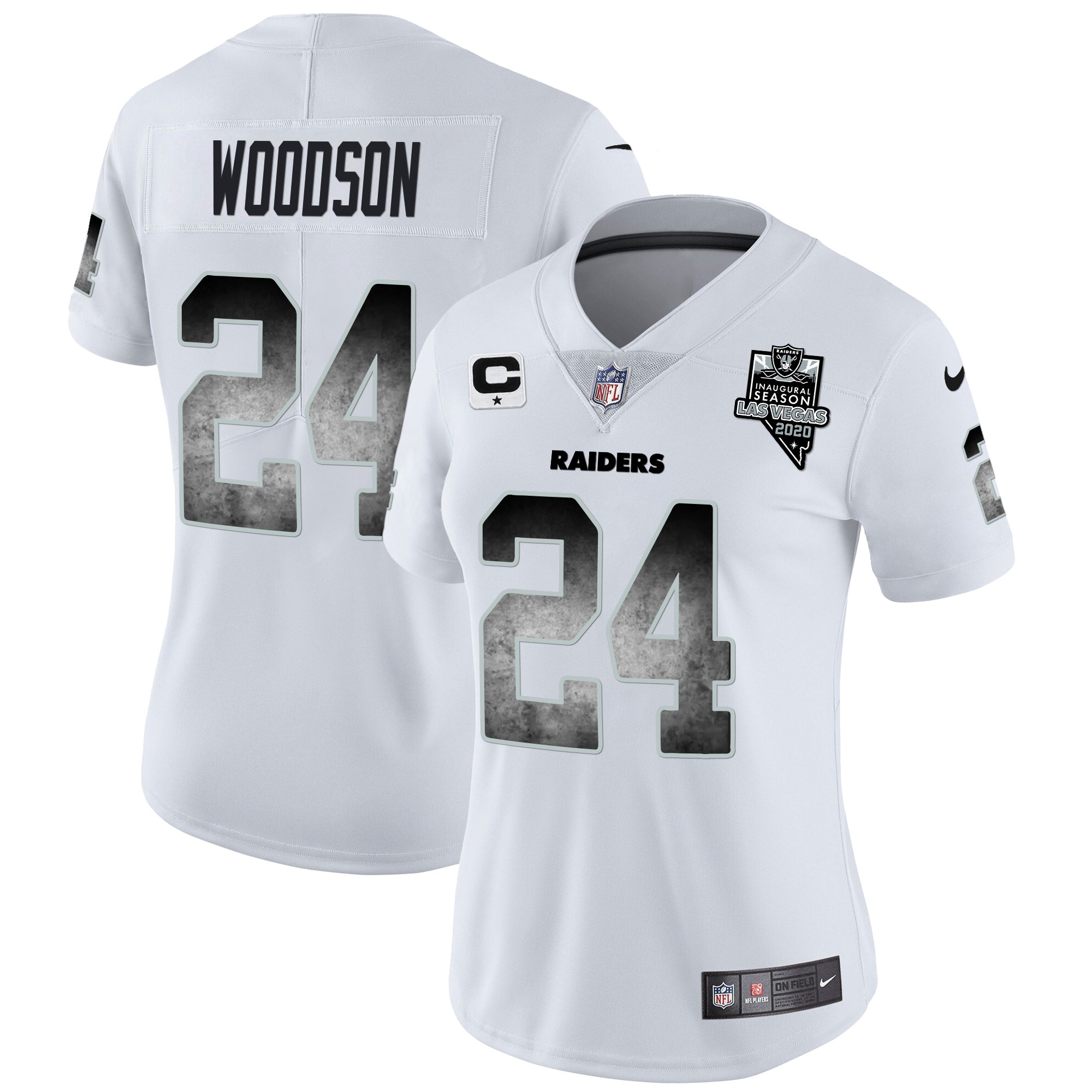 Charles Woodson Women's Las Vegas Raiders Arch Smoke Vapor White Jersey - All Stitched