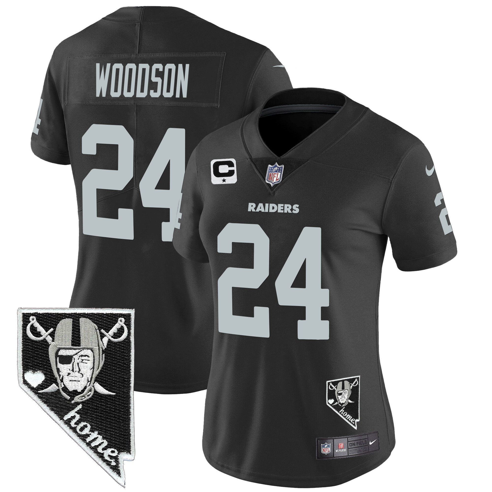 Charles Woodson Women's Las Vegas Raiders Nevada Home Patch Vapor Black Jersey - All Stitched
