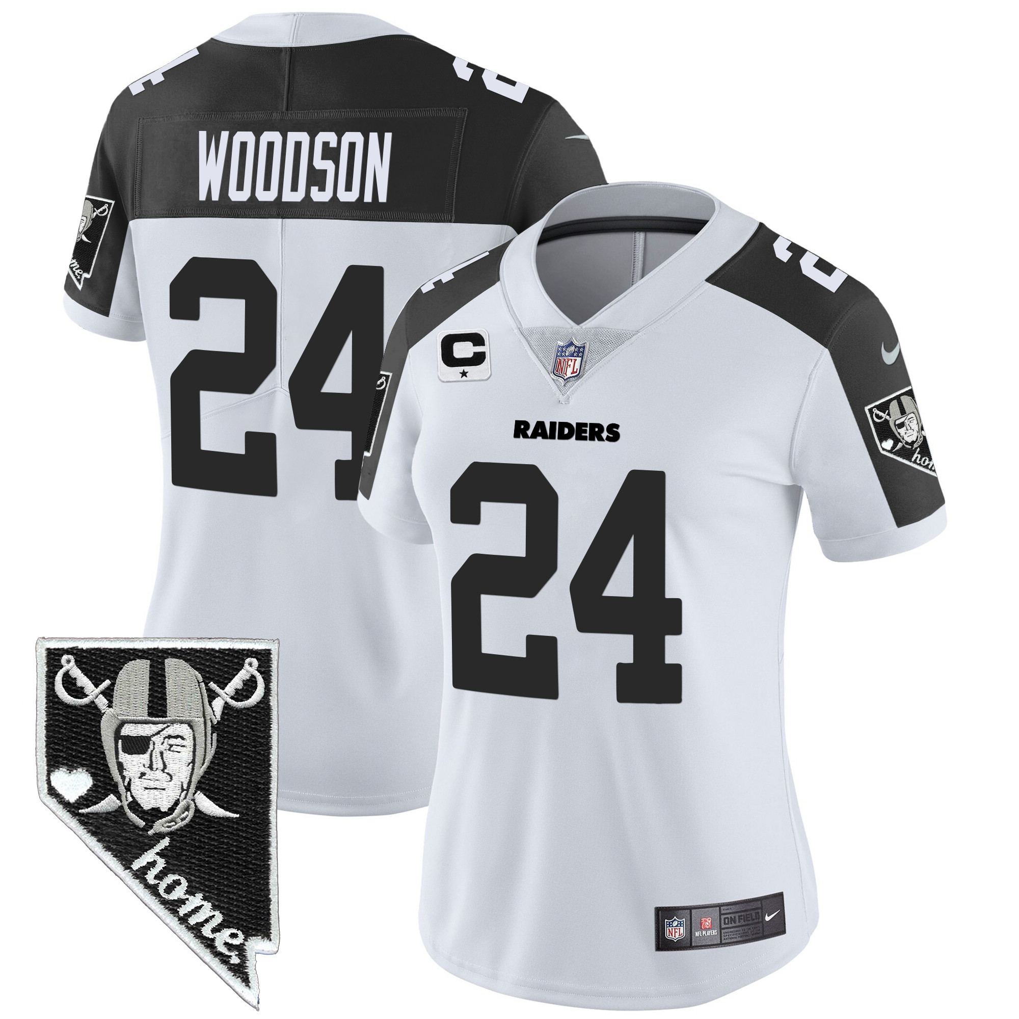 Charles Woodson Women's Las Vegas Raiders Nevada Home Patch Vapor Inverted Jersey - All Stitched
