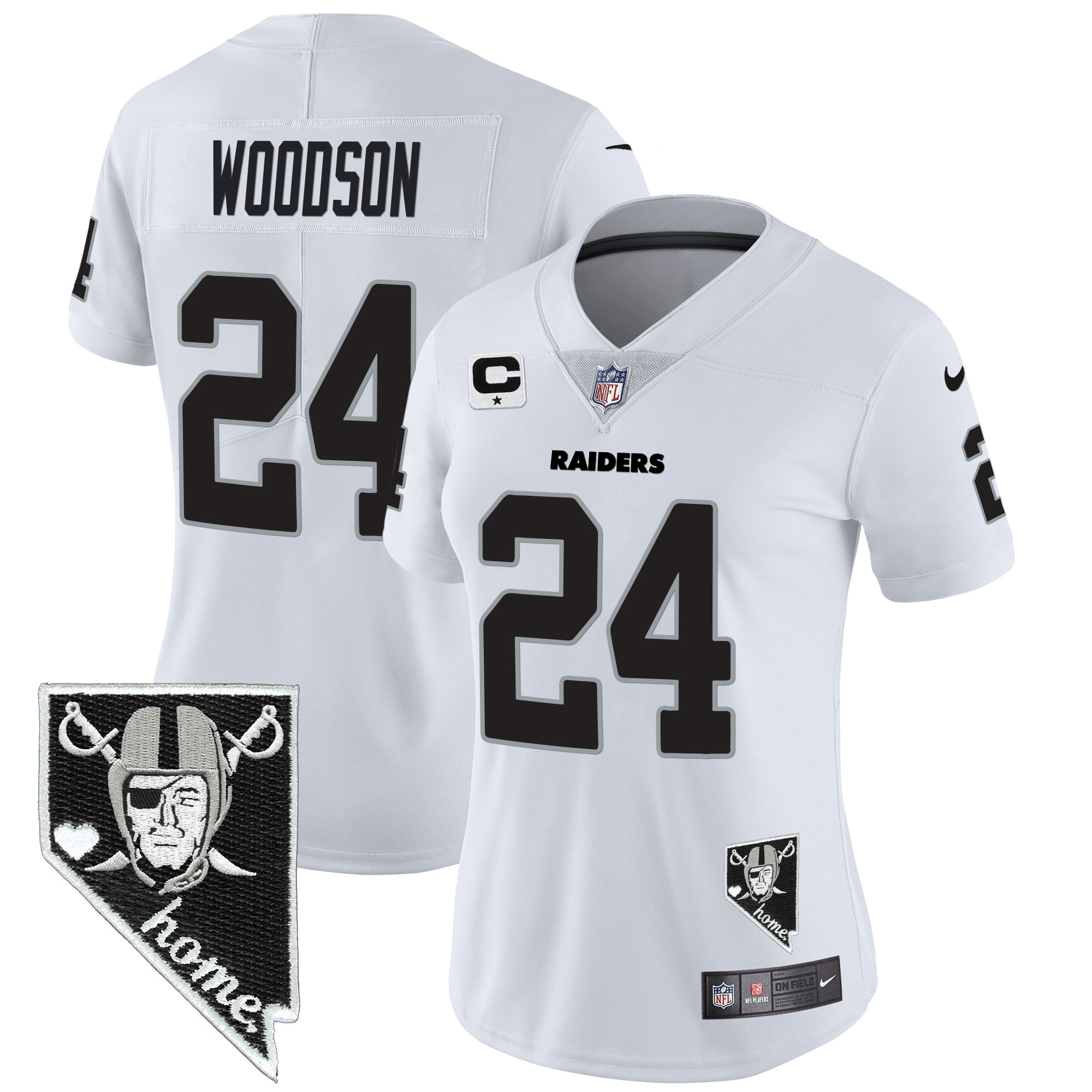 Charles Woodson Women's Las Vegas Raiders Nevada Home Patch Vapor White Jersey - All Stitched