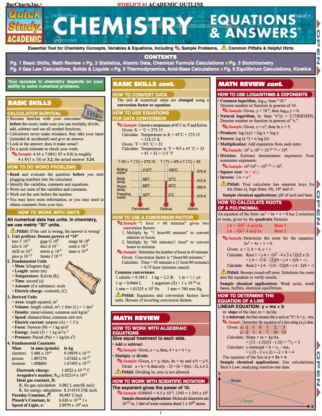 Chemistry Equations & Answers 1st Edition - (PDF/EPUB Version)