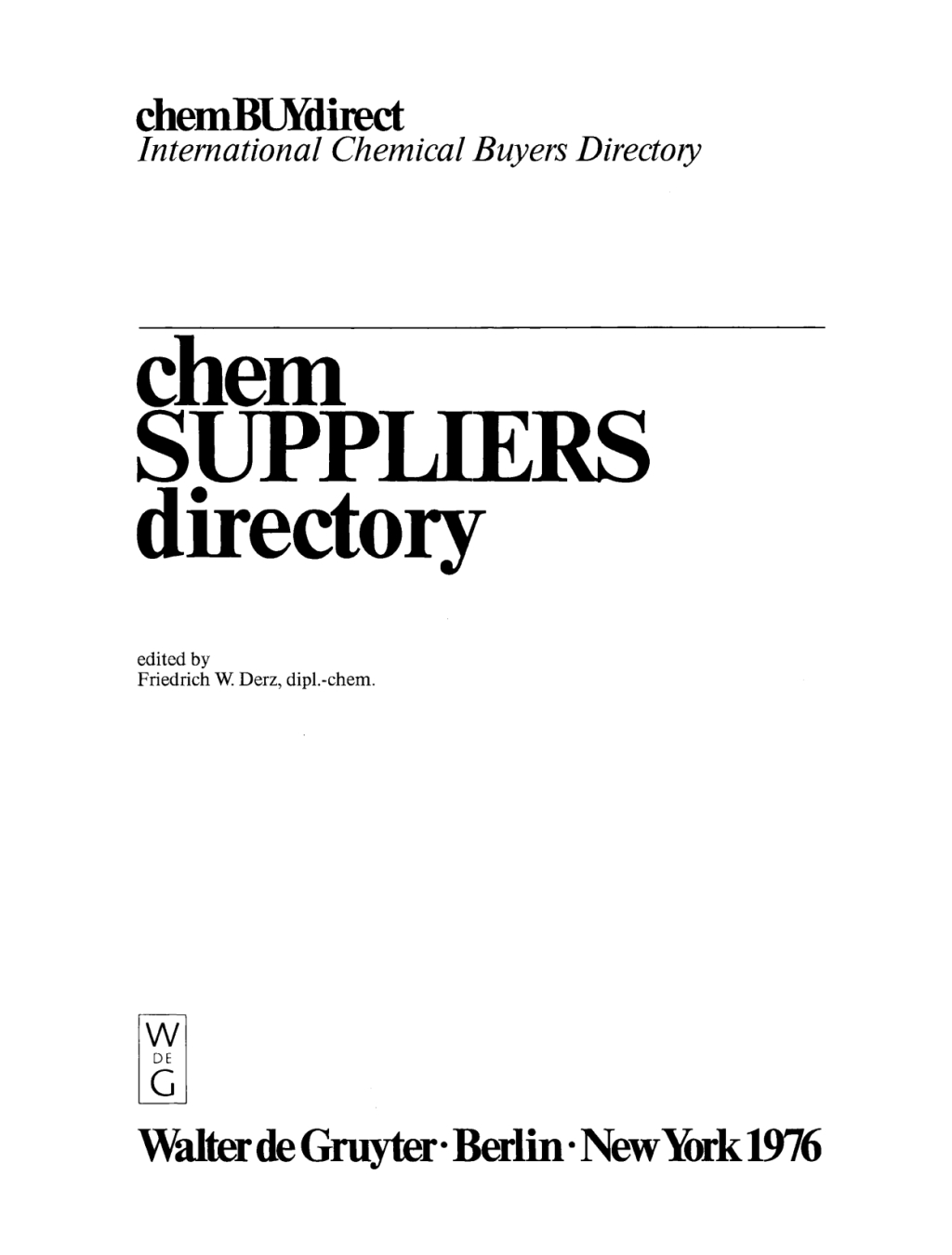ChemSUPPLIERSdirectory 1st Edition â€“ PDF/EPUB Version Downloadable