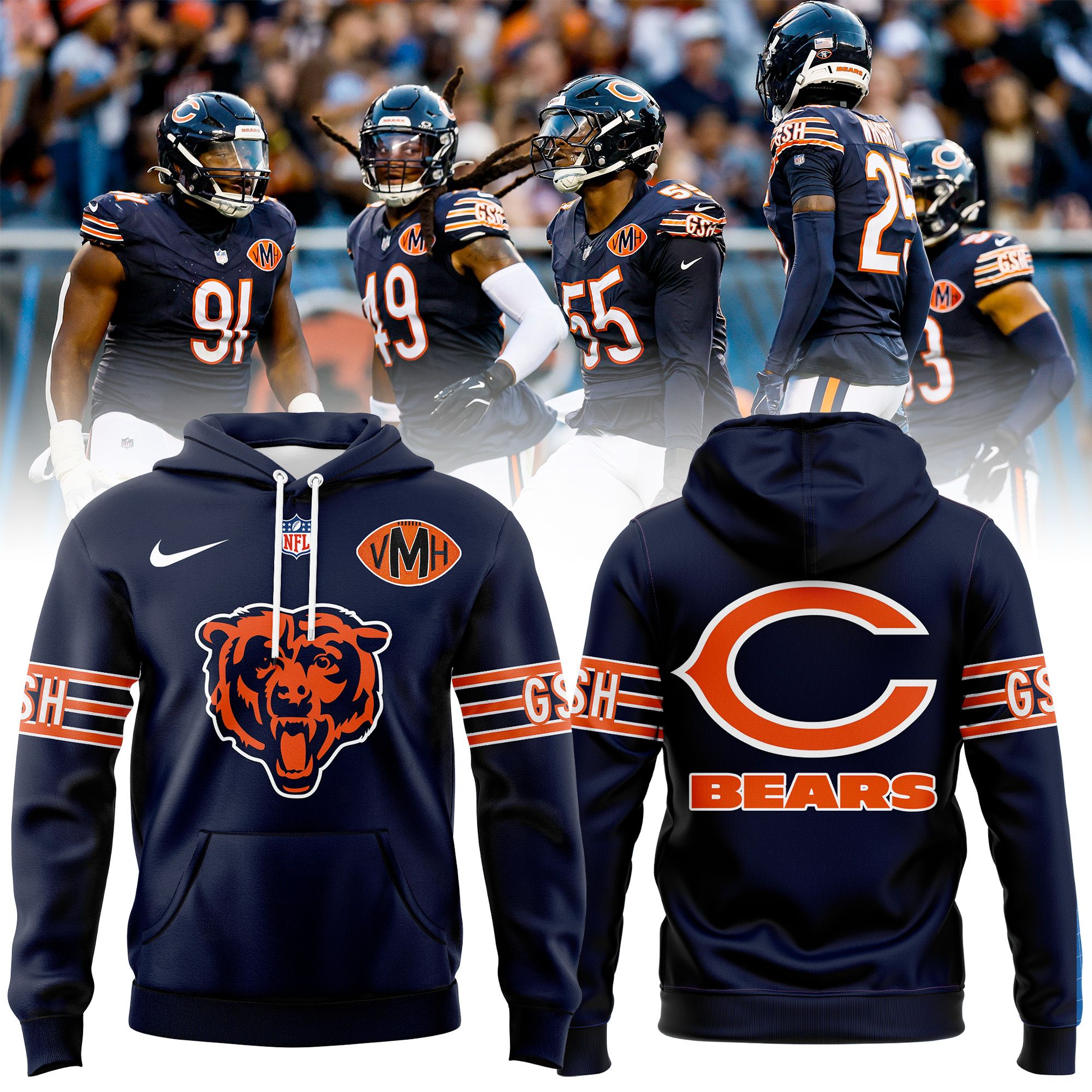 Chicago Bears NFL Mens Limited Edition Fleece Hoodie