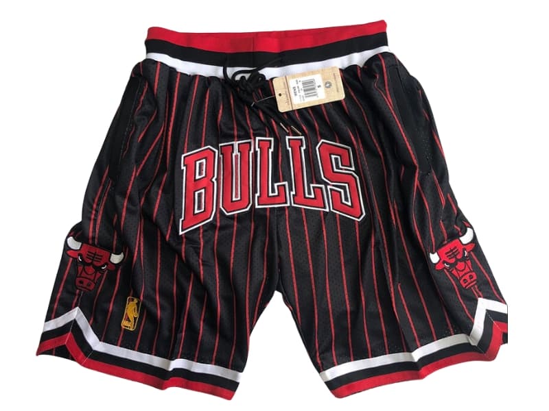 Chicago Bulls Black Stripe "BULL" Shorts - Basketball Shorts Store