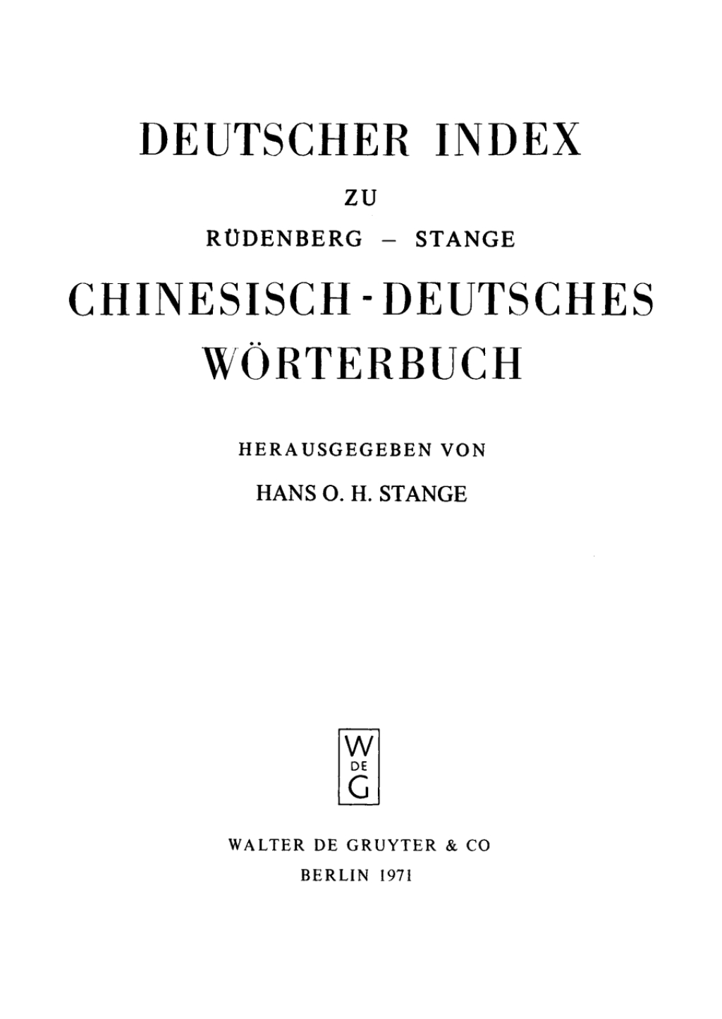 Chinesisch-Deutsches WÃ¶rterbuch - Deutscher Index 1st Edition â€“ PDF/EPUB Version Downloadable