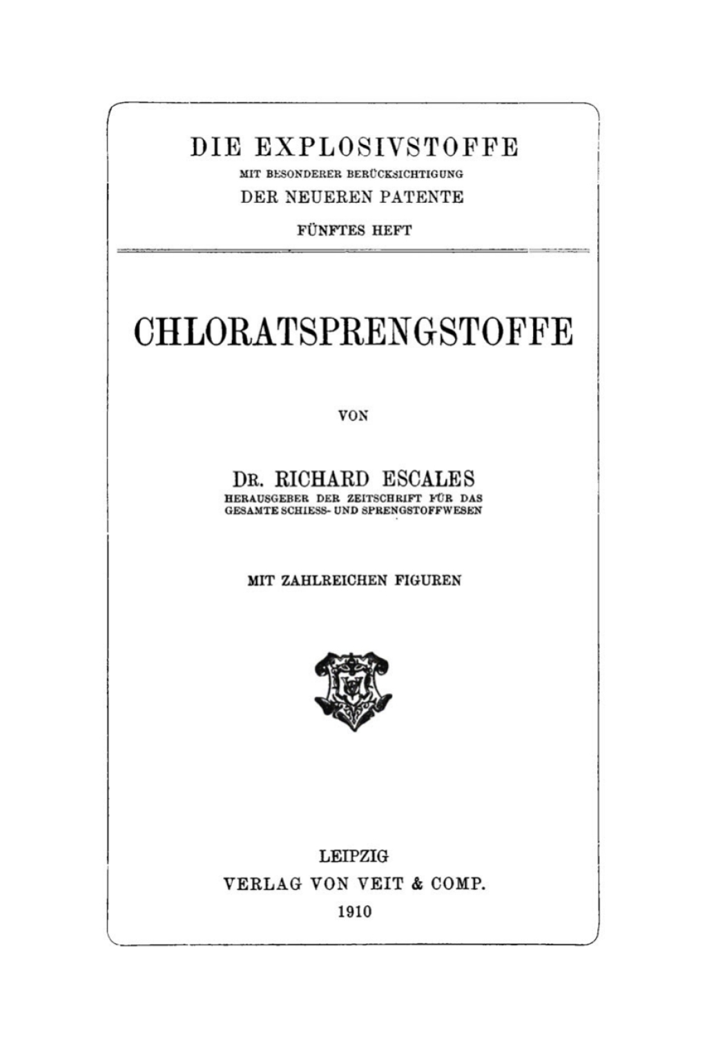 Chloratsprengstoffe 1st Edition â€“ PDF/EPUB Version Downloadable