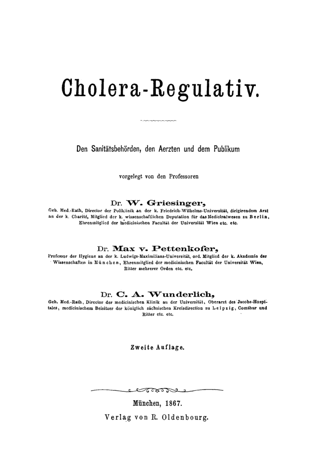 Cholera-Regulativ Den SanitÃ¤tsbehÃ¶rden, den Aerzten und dem Publikum 2nd Edition â€“ PDF/EPUB Version Downloadable