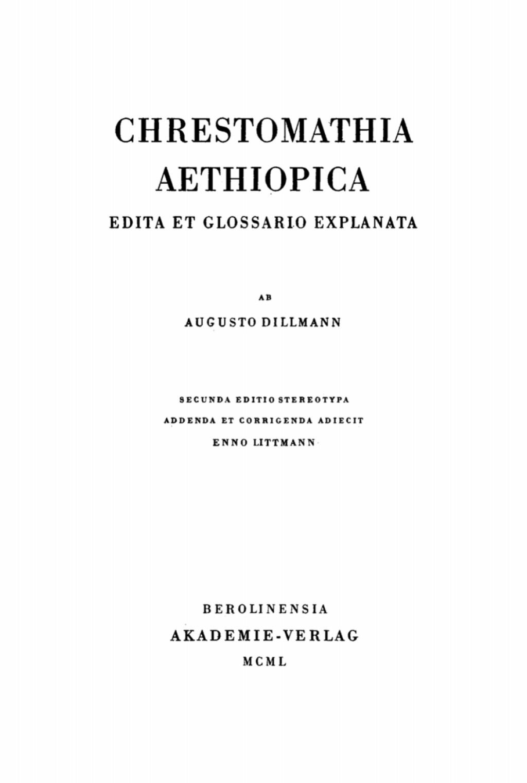 Chrestomathia Aethiopica 2nd Edition â€“ PDF/EPUB Version Downloadable