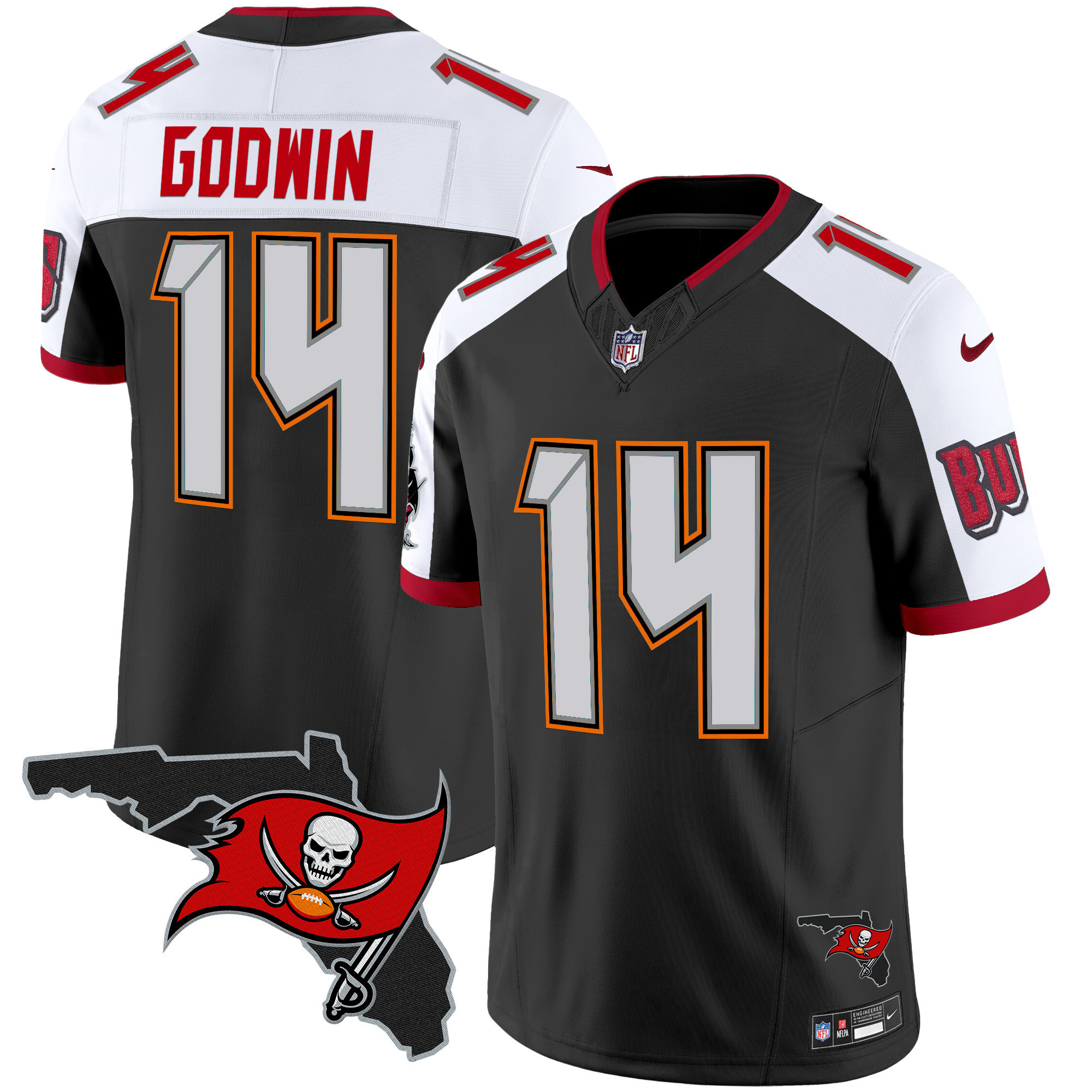 Chris Godwin Men's Tampa Bay Buccaneers Florida Patch Vapor Limited Black Alternate Jersey - All Stitched