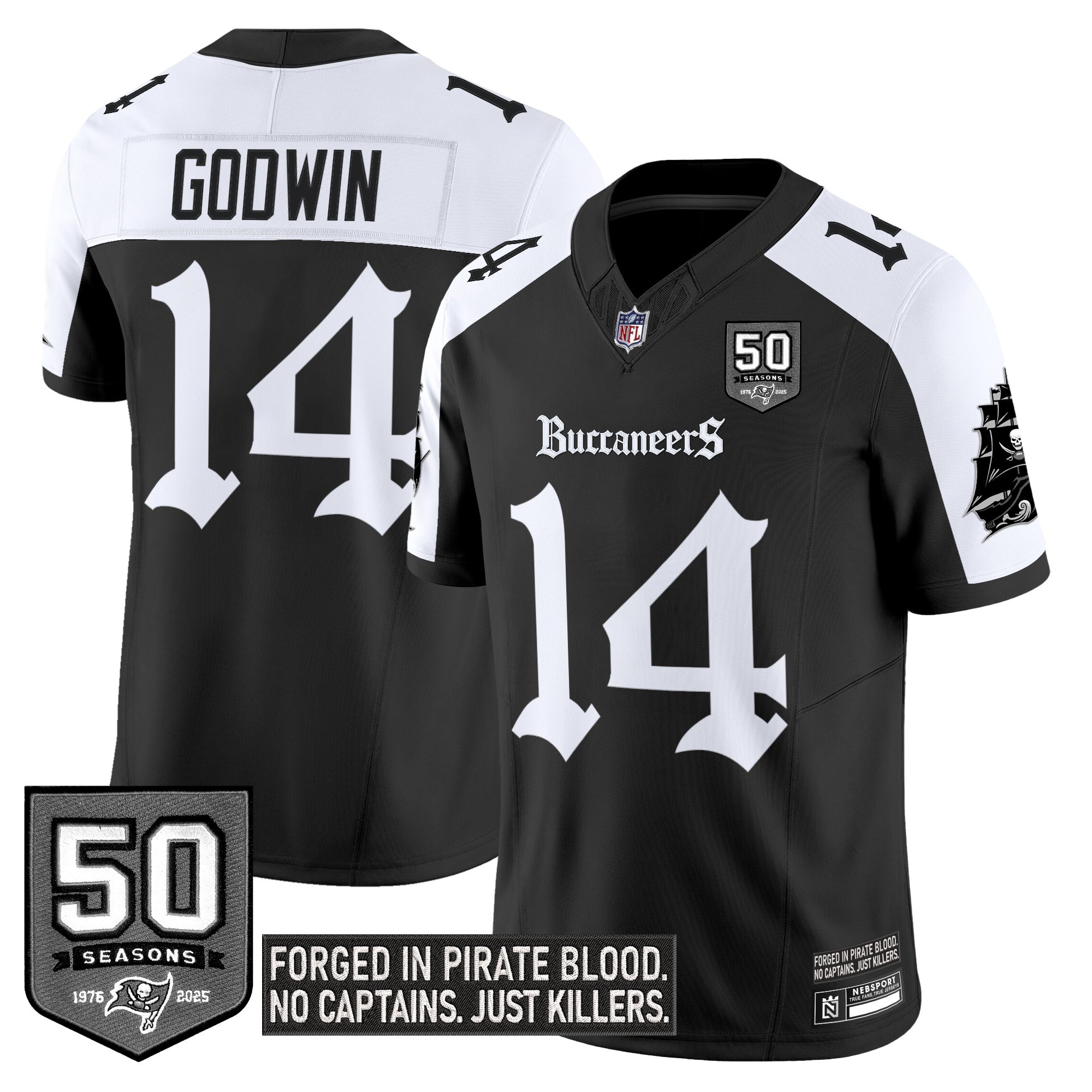 Chris Godwin Men's Tampa Bay Buccaneers 'Gothic Pirate Shadows Edition' Limited Alternate Jersey - All Stitched
