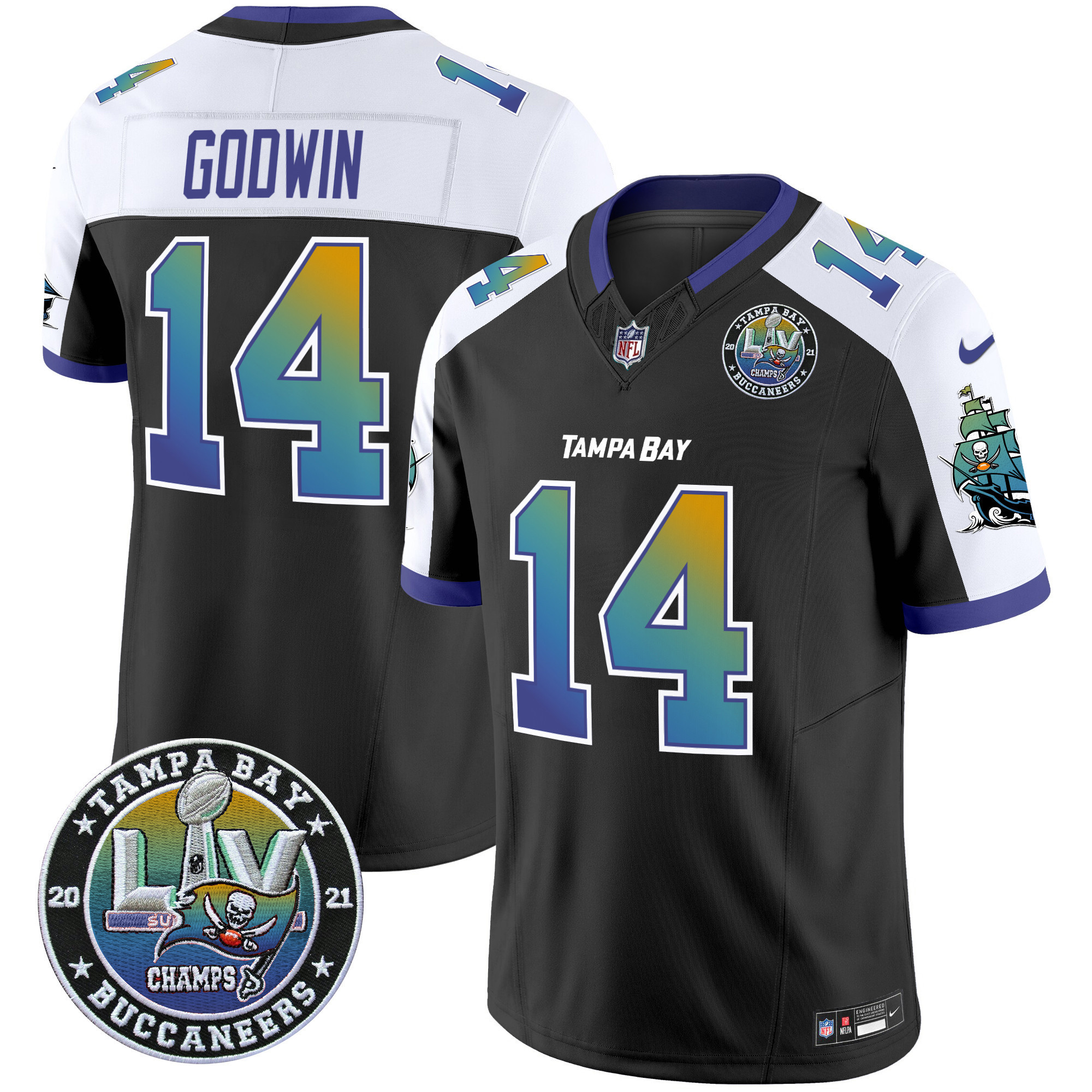 Chris Godwin Men's Tampa Bay Buccaneers "Tampa City" Super Bowl LIV Patch Vapor Limited Alternate Jersey - All Stitched