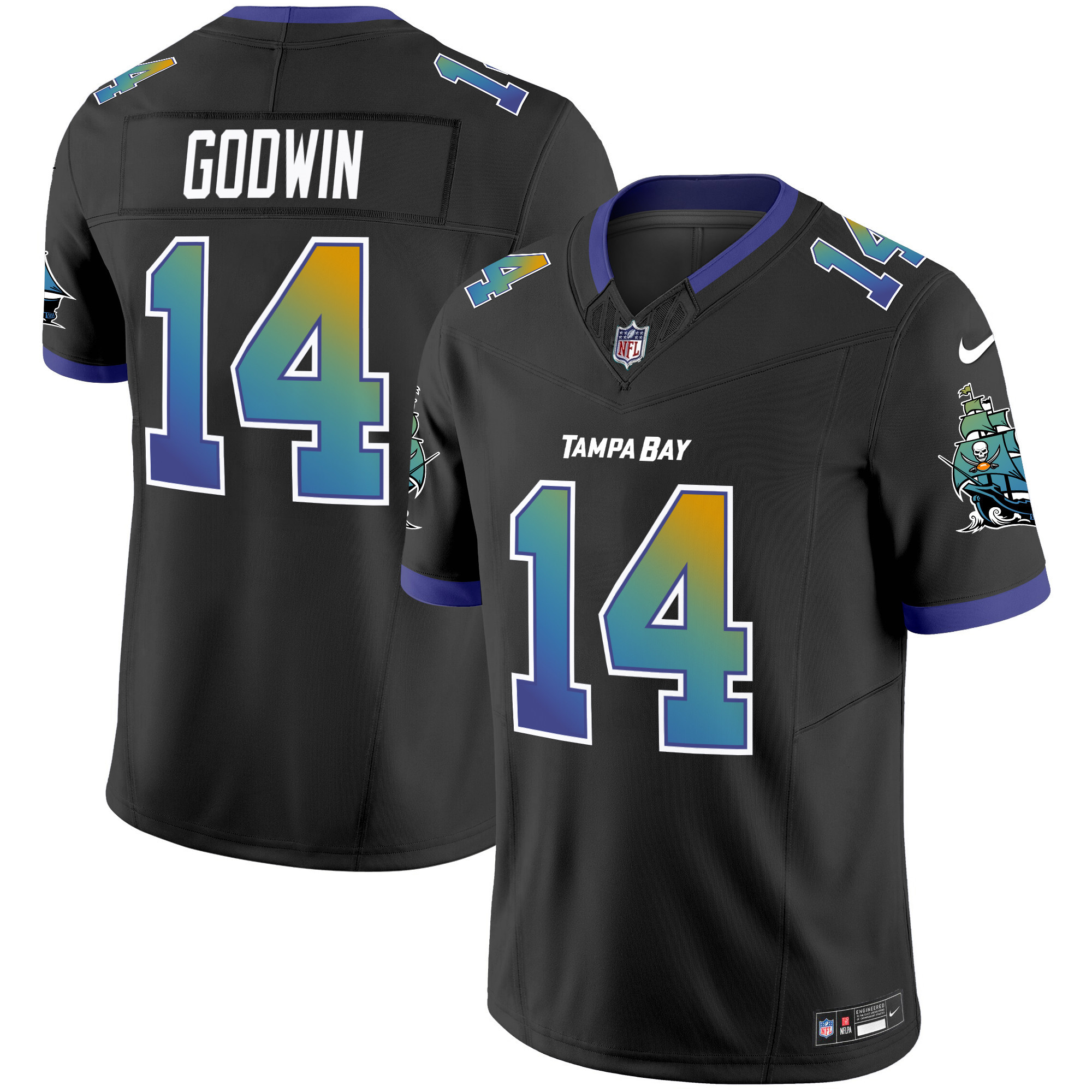 Chris Godwin Men's Tampa Bay Buccaneers "Tampa City" Vapor Limited Black Jersey - All Stitched