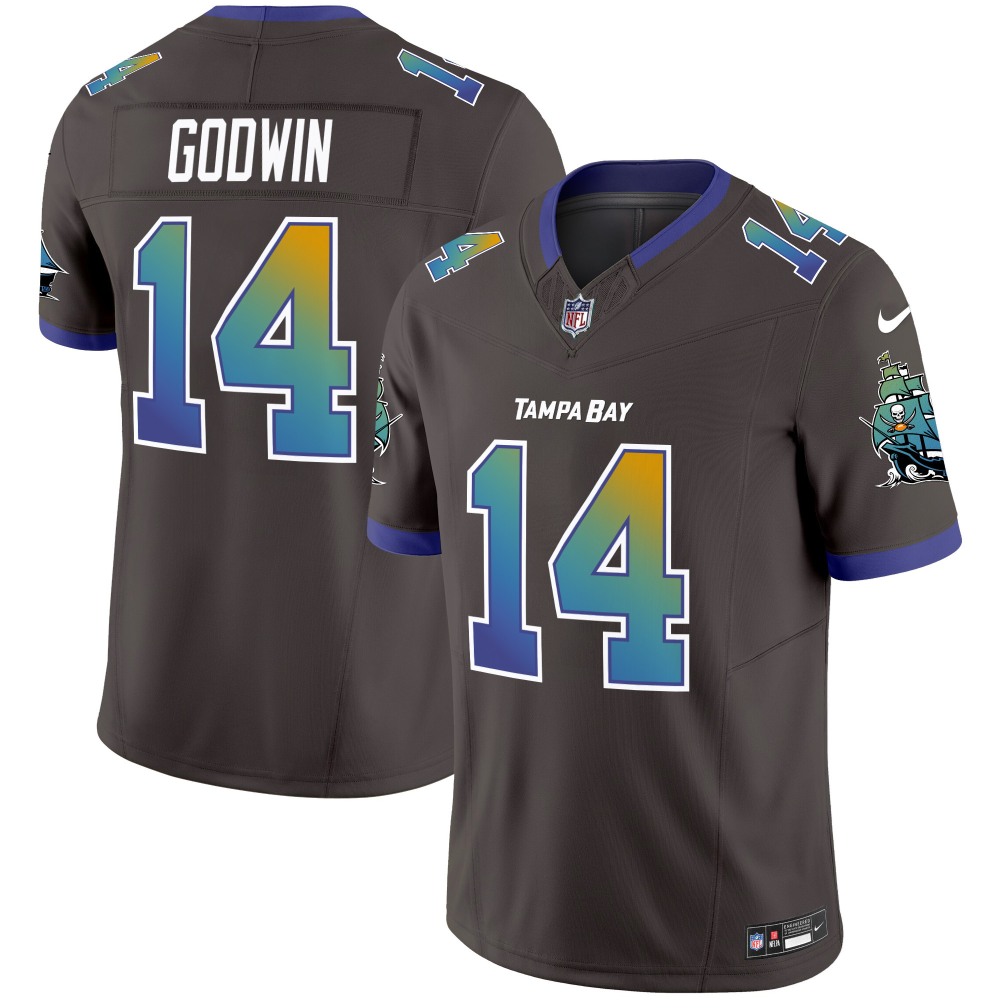 Chris Godwin Men's Tampa Bay Buccaneers "Tampa City" Vapor Limited Pewter Jersey - All Stitched