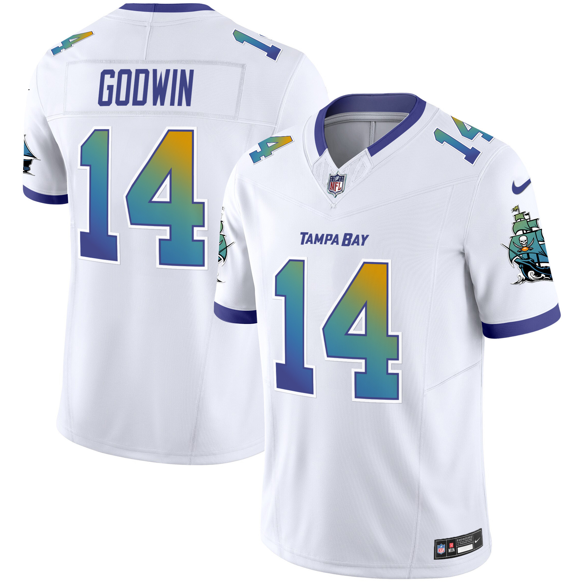 Chris Godwin Men's Tampa Bay Buccaneers "Tampa City" Vapor Limited White Jersey - All Stitched