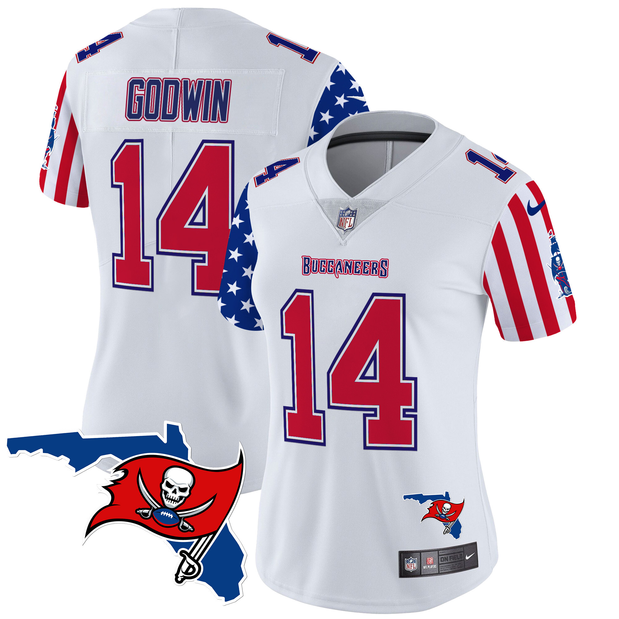 Chris Godwin Women's Tampa Bay Buccaneers American Style Vapor Limited White Jersey - All Stitched