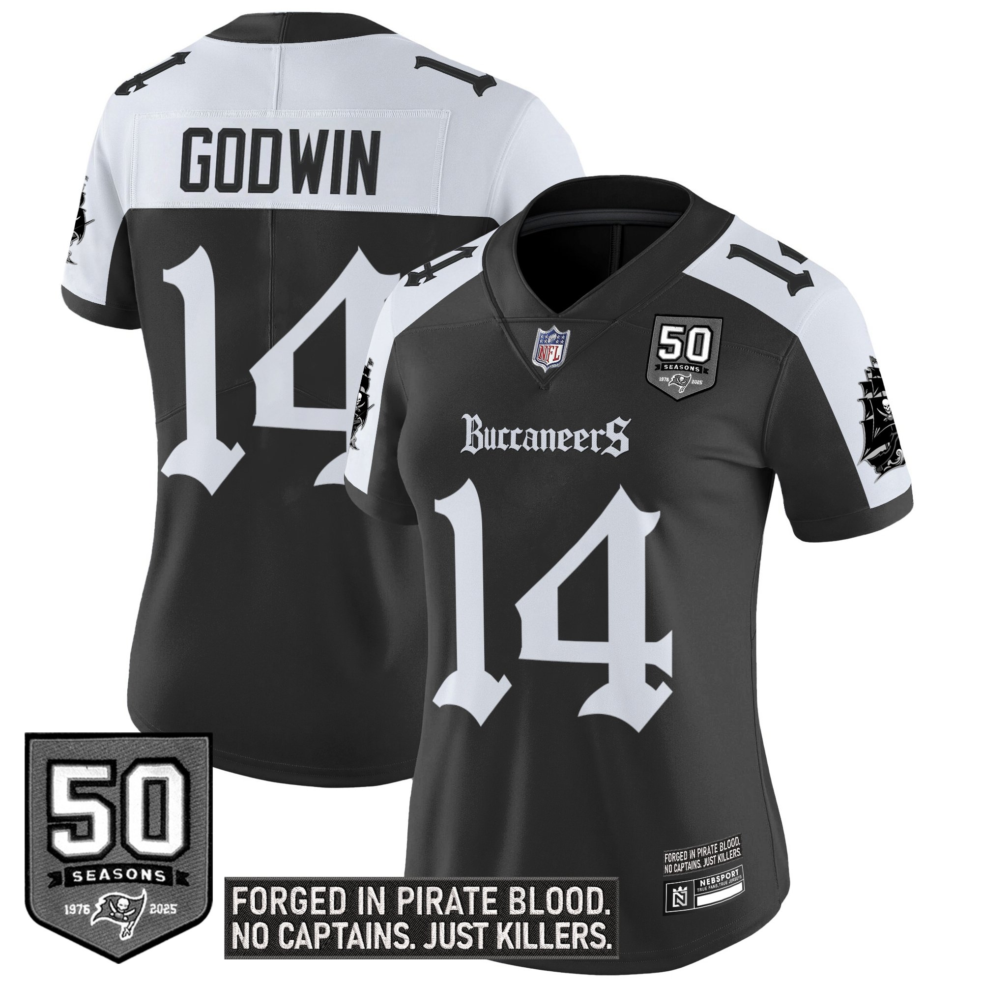 Chris Godwin Women's Tampa Bay Buccaneers 'Gothic Pirate Shadows Edition' Vapor Limited Alternate Jersey - All Stitched