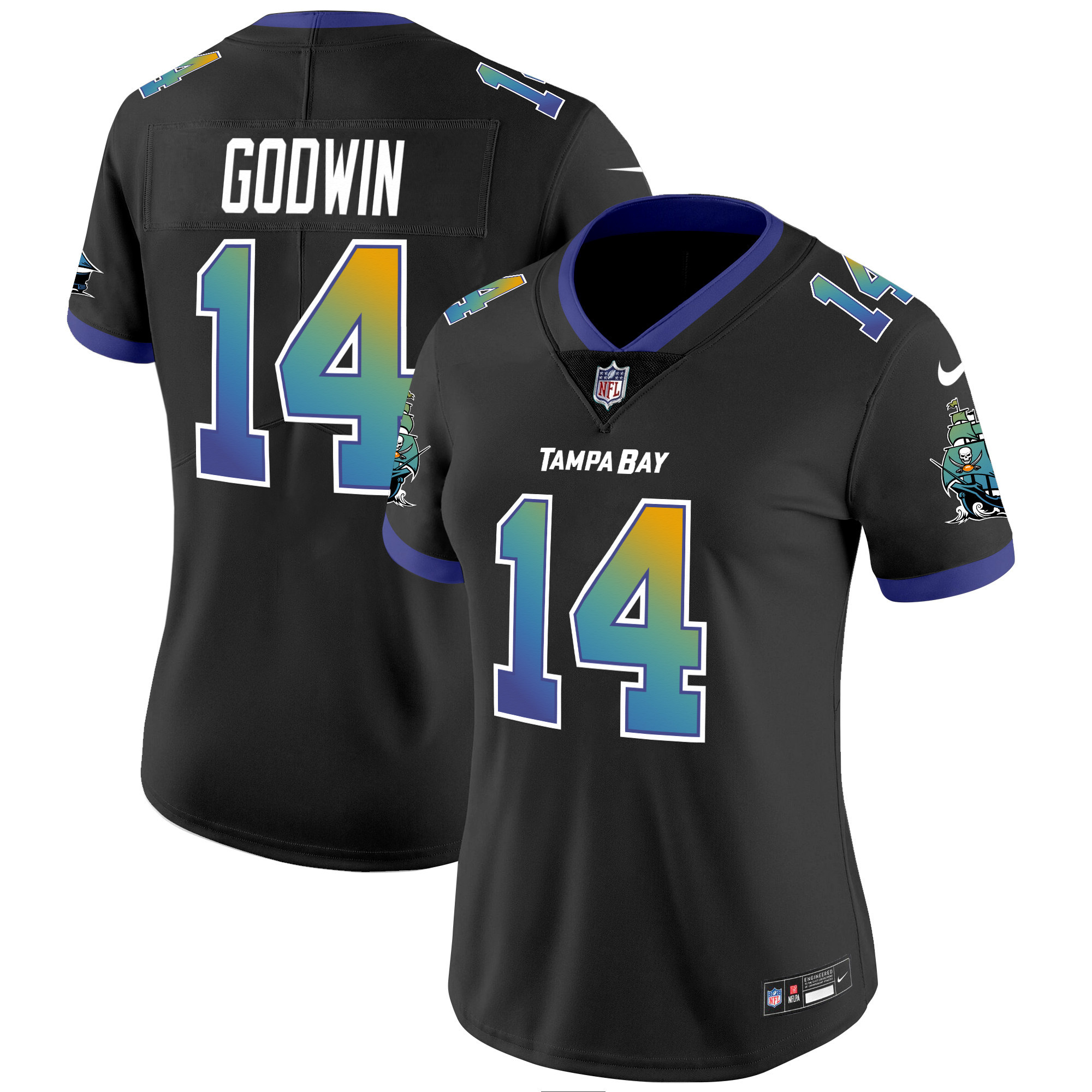 Chris Godwin Women's Tampa Bay Buccaneers "Tampa City" Vapor Limited Black Jersey - All Stitched