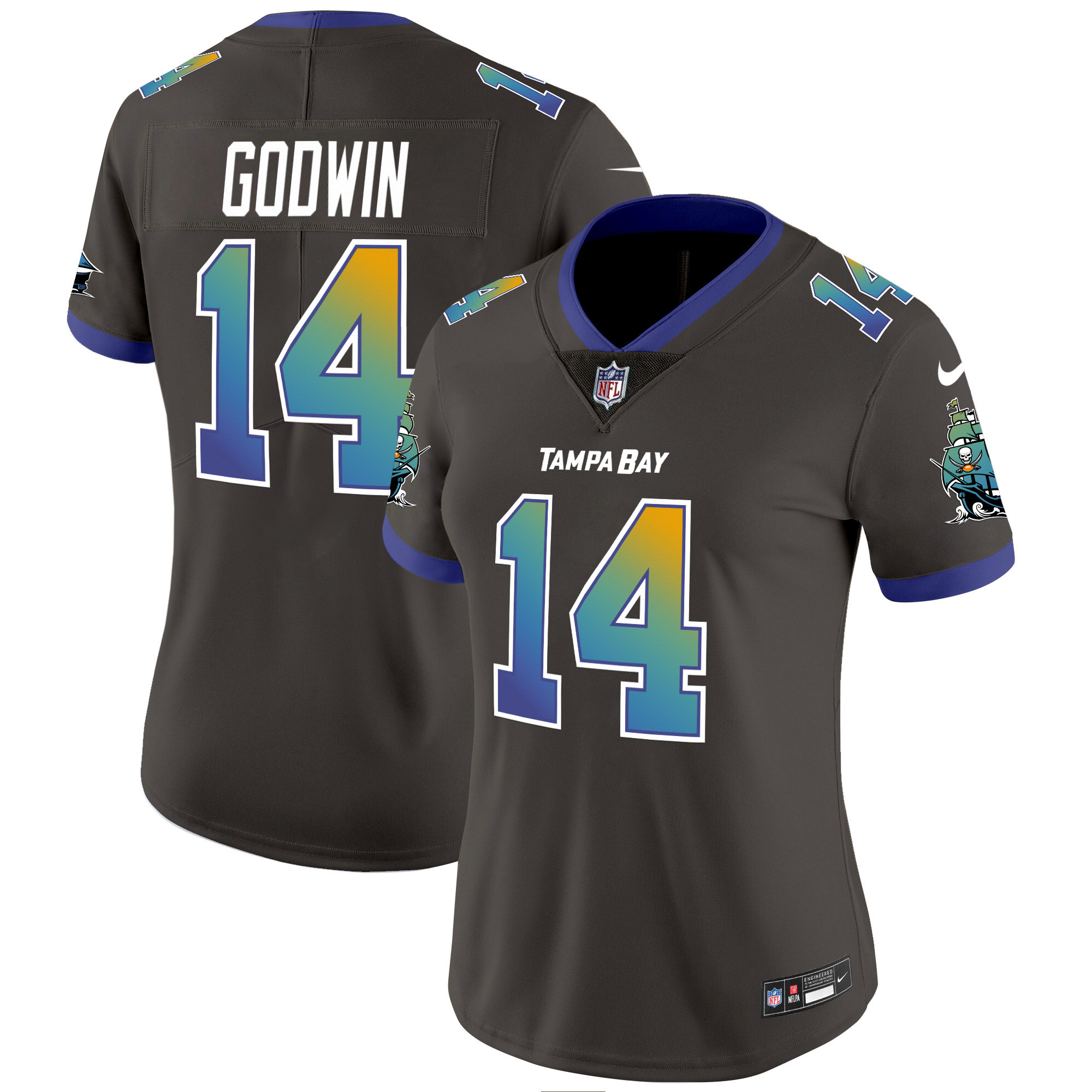 Chris Godwin Women's Tampa Bay Buccaneers "Tampa City" Vapor Limited Pewter Jersey - All Stitched