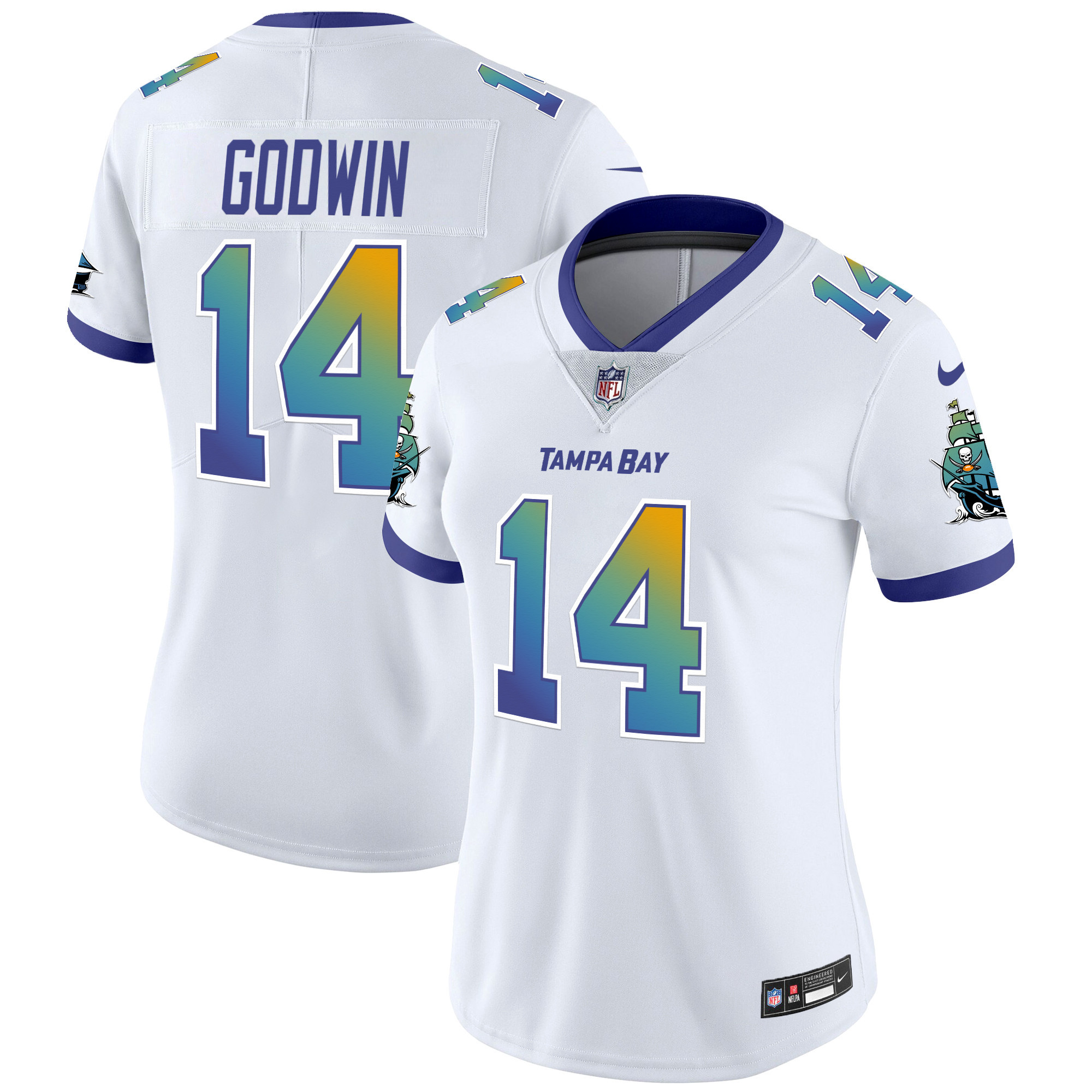 Chris Godwin Women's Tampa Bay Buccaneers "Tampa City" Vapor Limited White Jersey - All Stitched