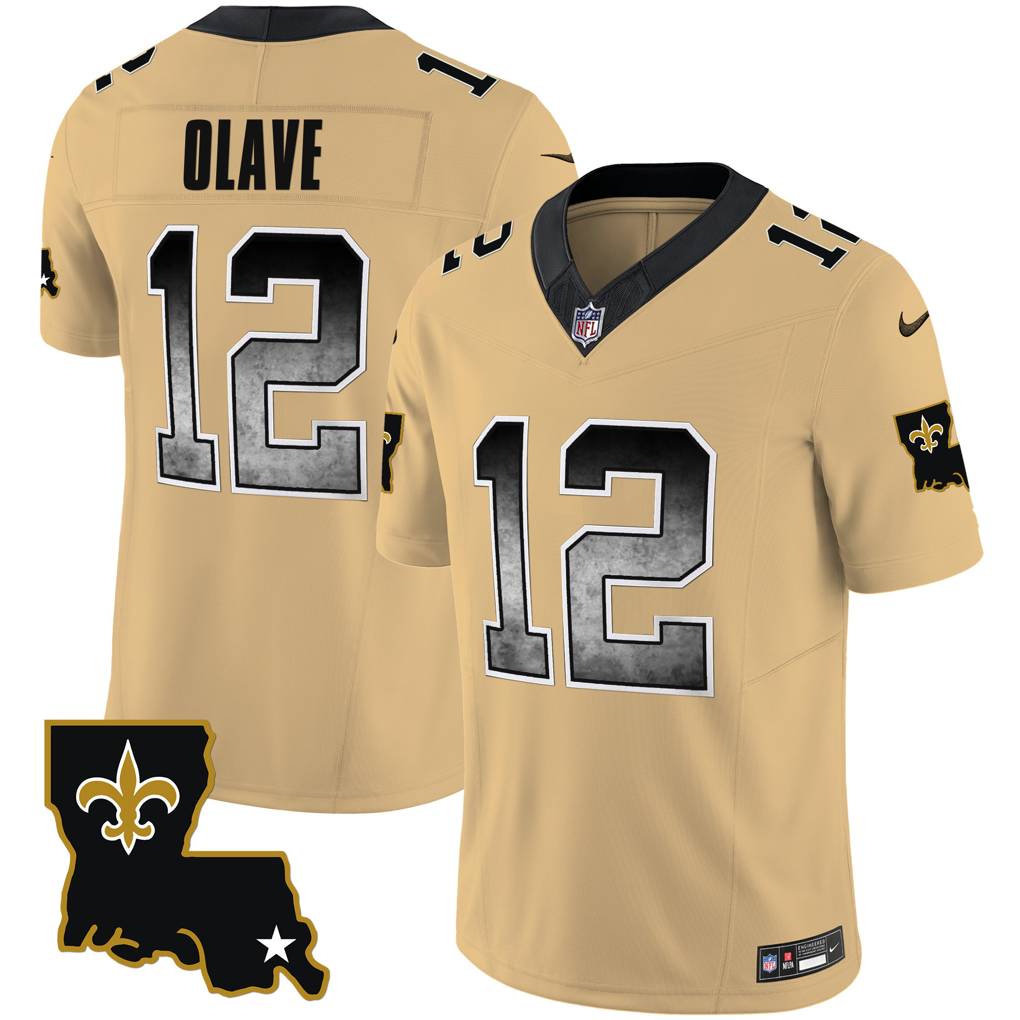Chris Olave Men's New Orleans Saints 1987 Legacy Arch Smoke Gold Jersey - All Stitched