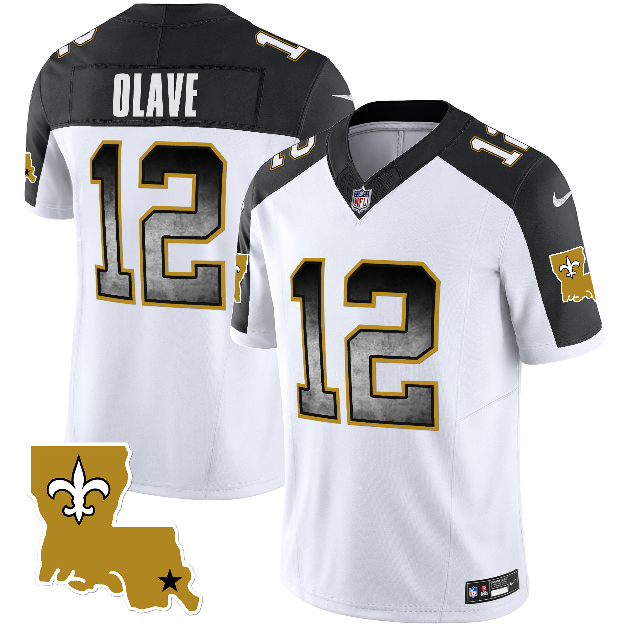 Chris Olave Men's New Orleans Saints 1987 Legacy Arch Smoke Inverted Jersey - All Stitched