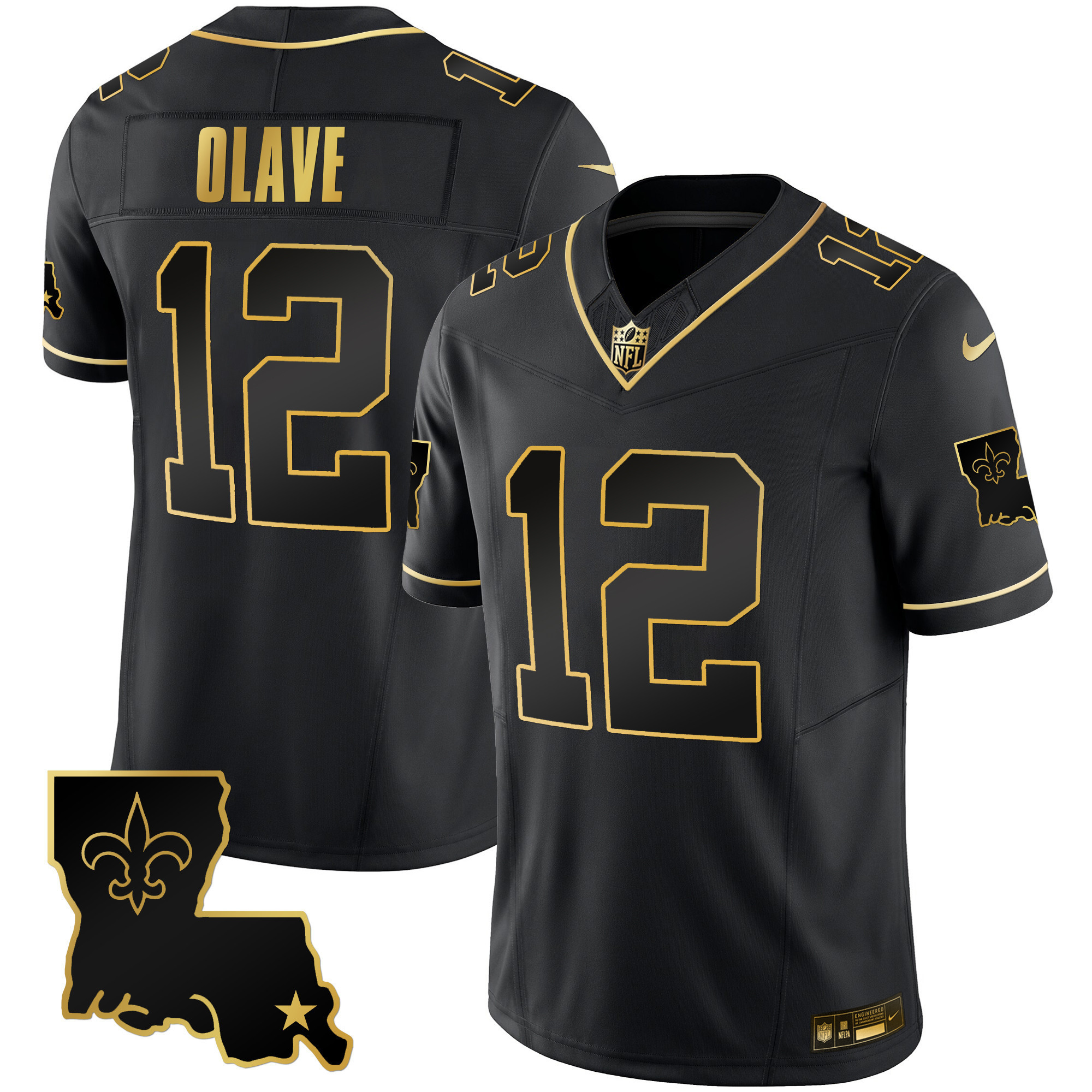 Chris Olave Men's New Orleans Saints 1987 Legacy Gold Vapor Black Gold Jersey - All Stitched