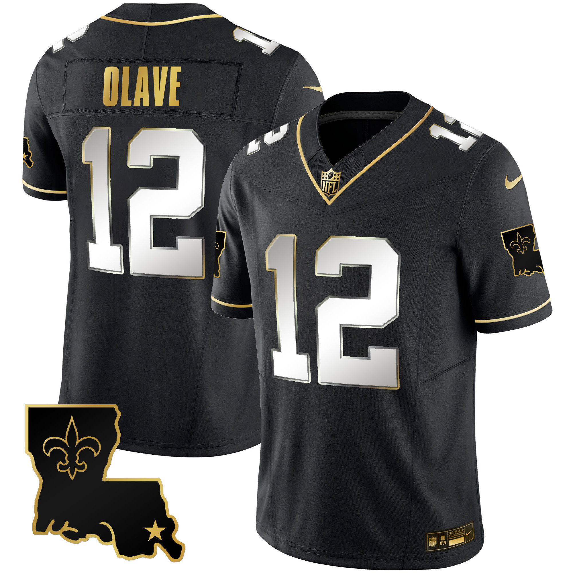 Chris Olave Men's New Orleans Saints 1987 Legacy Gold Vapor Black Limited Jersey - All Stitched