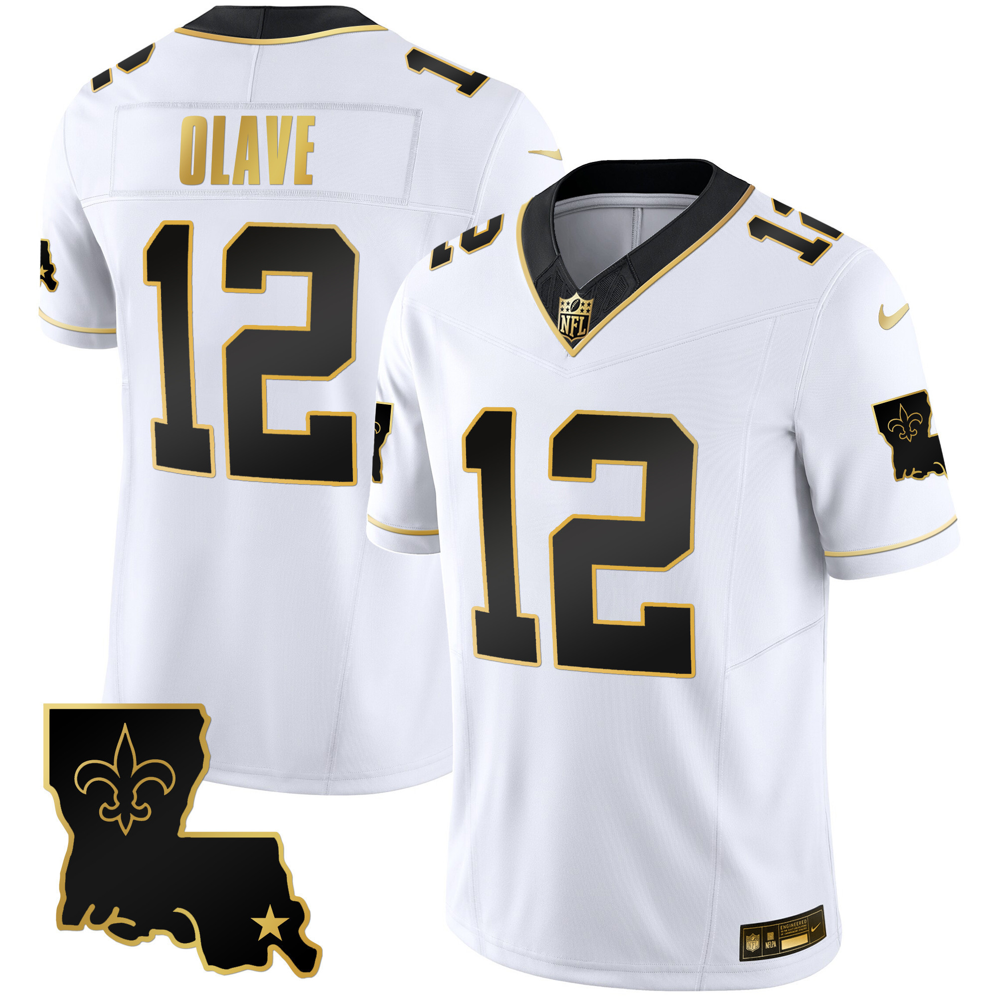 Chris Olave Men's New Orleans Saints 1987 Legacy Gold Vapor White Gold Jersey - All Stitched