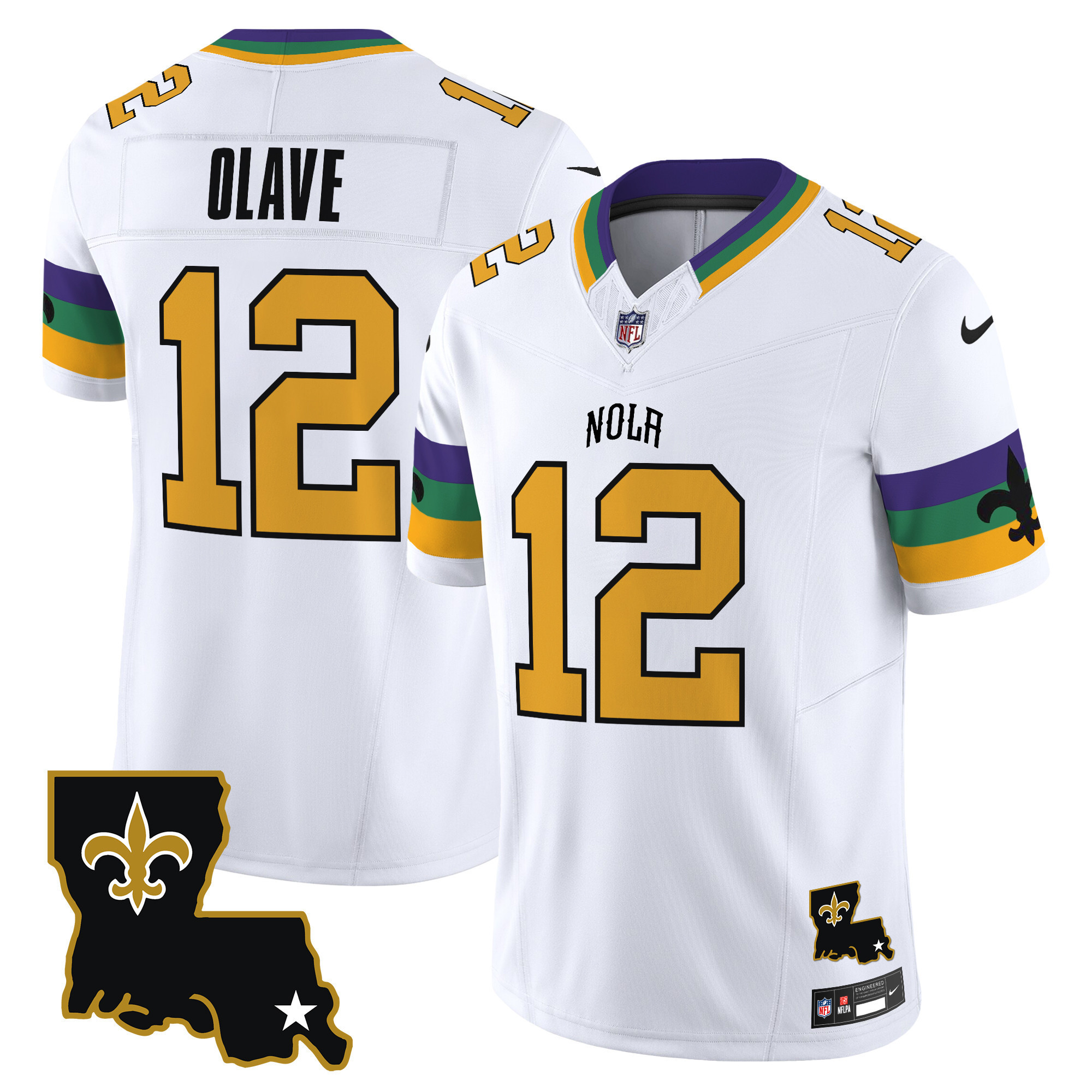 Chris Olave Men's New Orleans Saints 2024 New Orleans City Vapor Limited White Jersey - All Stitched