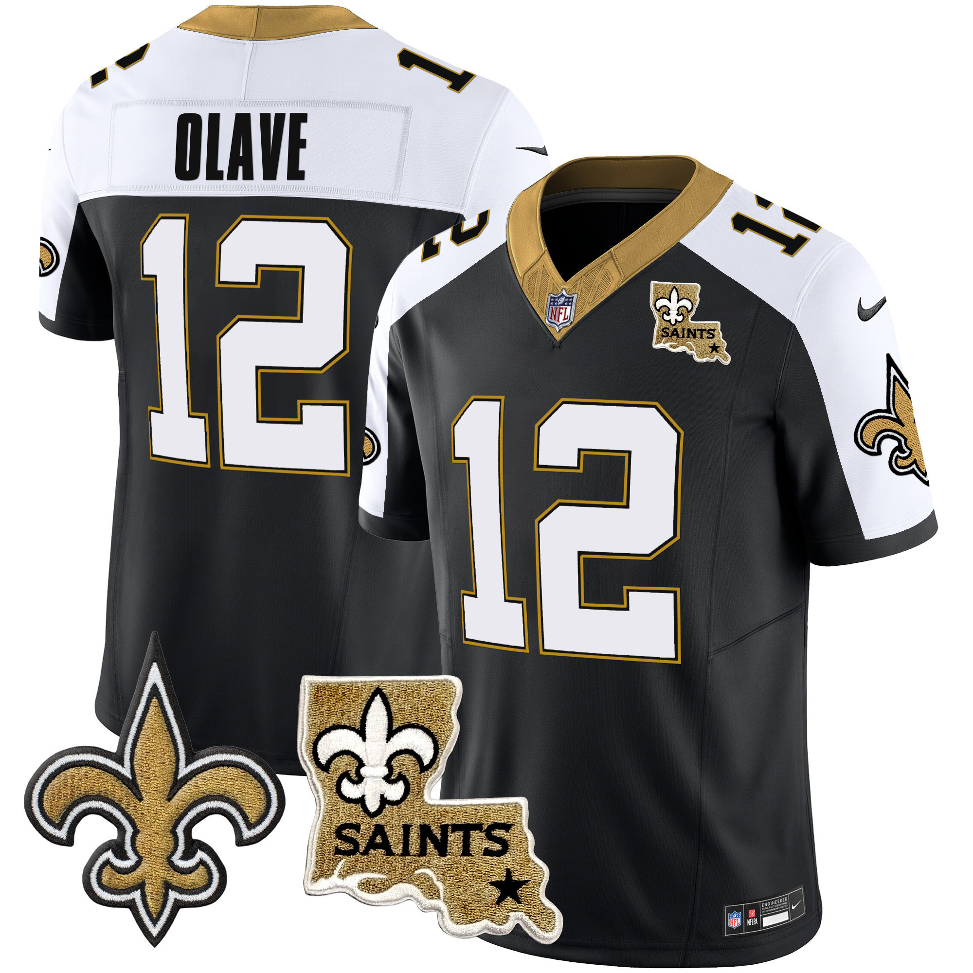 Chris Olave Men's New Orleans Saints Vapor Limited Alternate Jersey - All Stitched