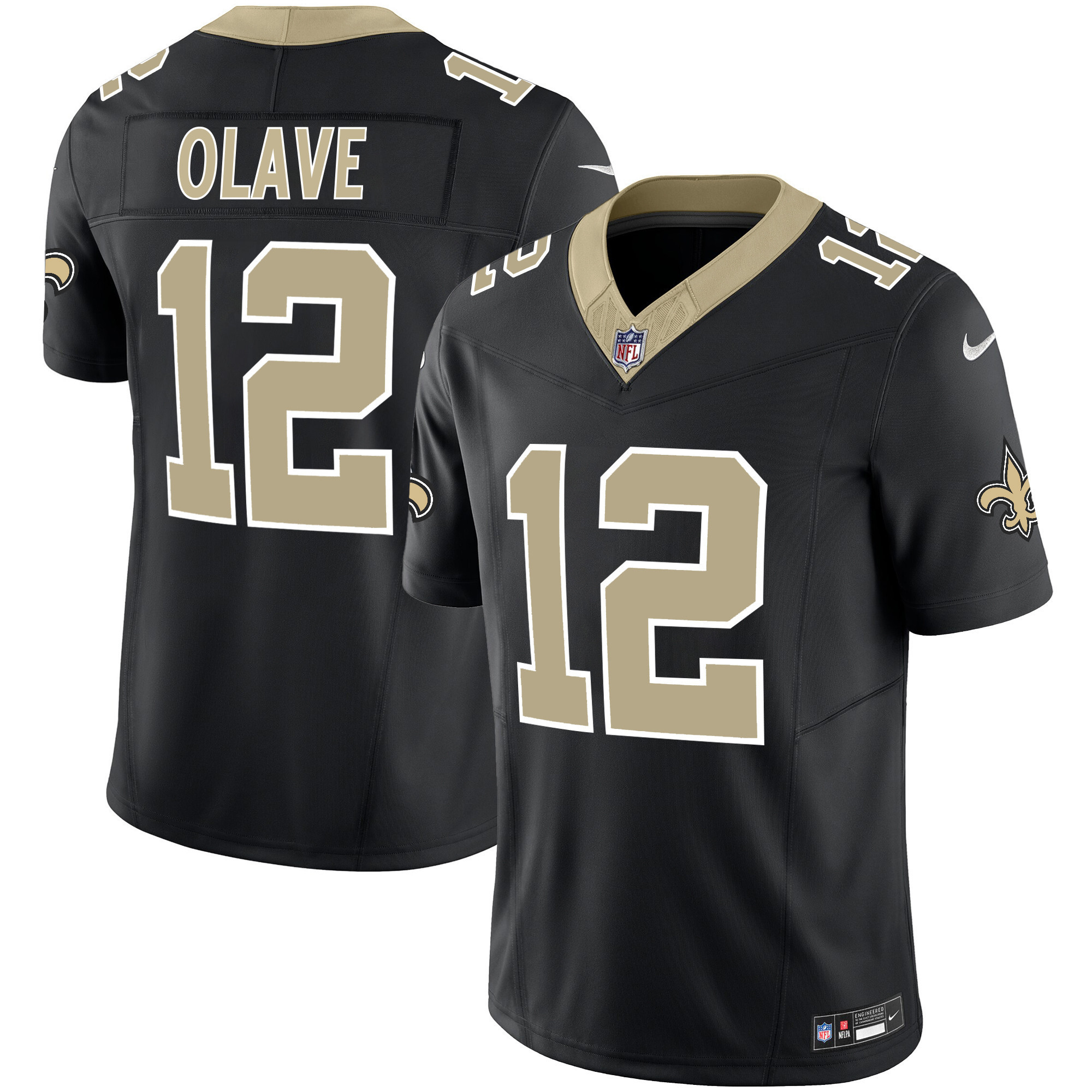 Chris Olave Men's New Orleans Saints Vapor Limited Black Jersey - All Stitched