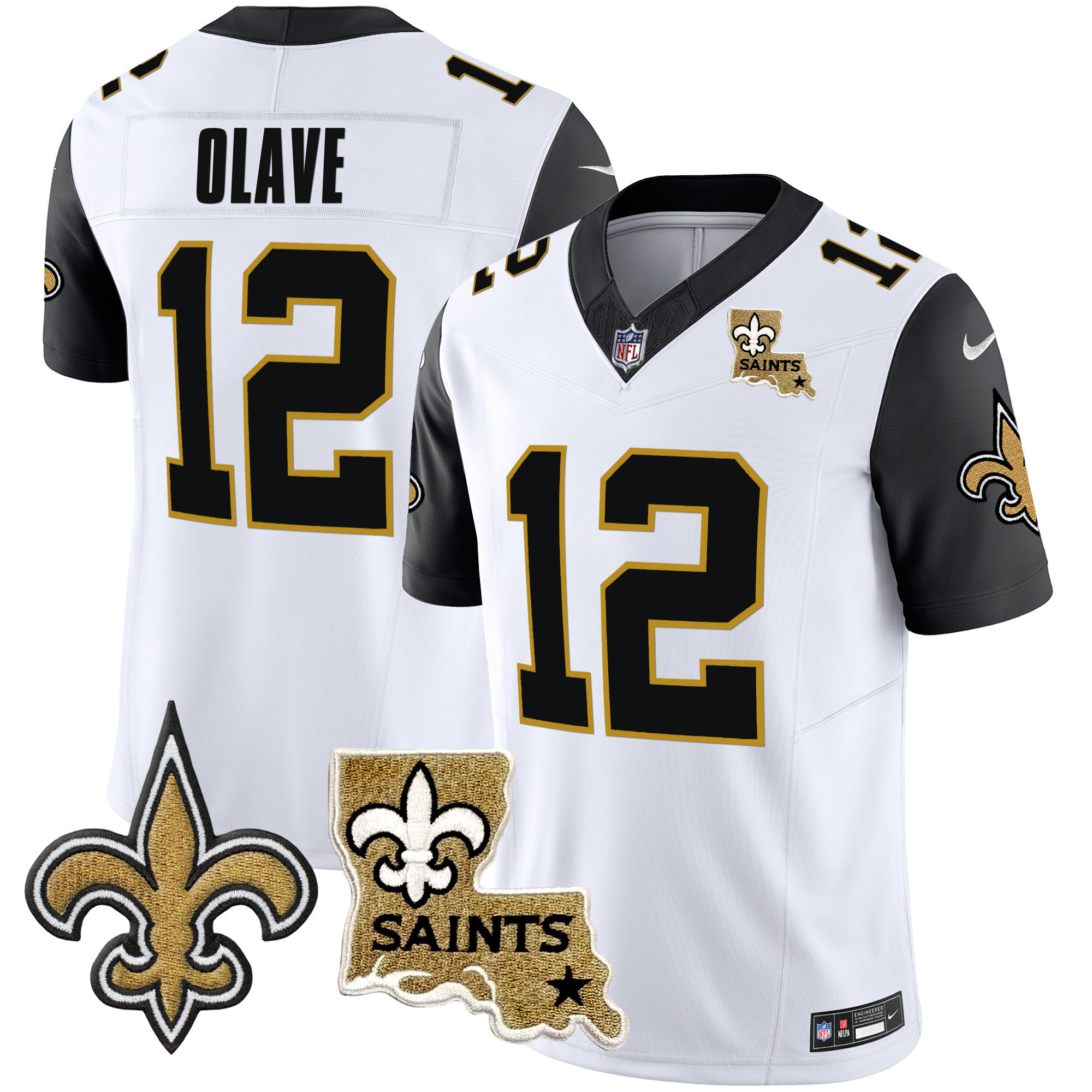 Chris Olave Men's New Orleans Saints Vapor Limited Black Sleeves Jersey - All Stitched
