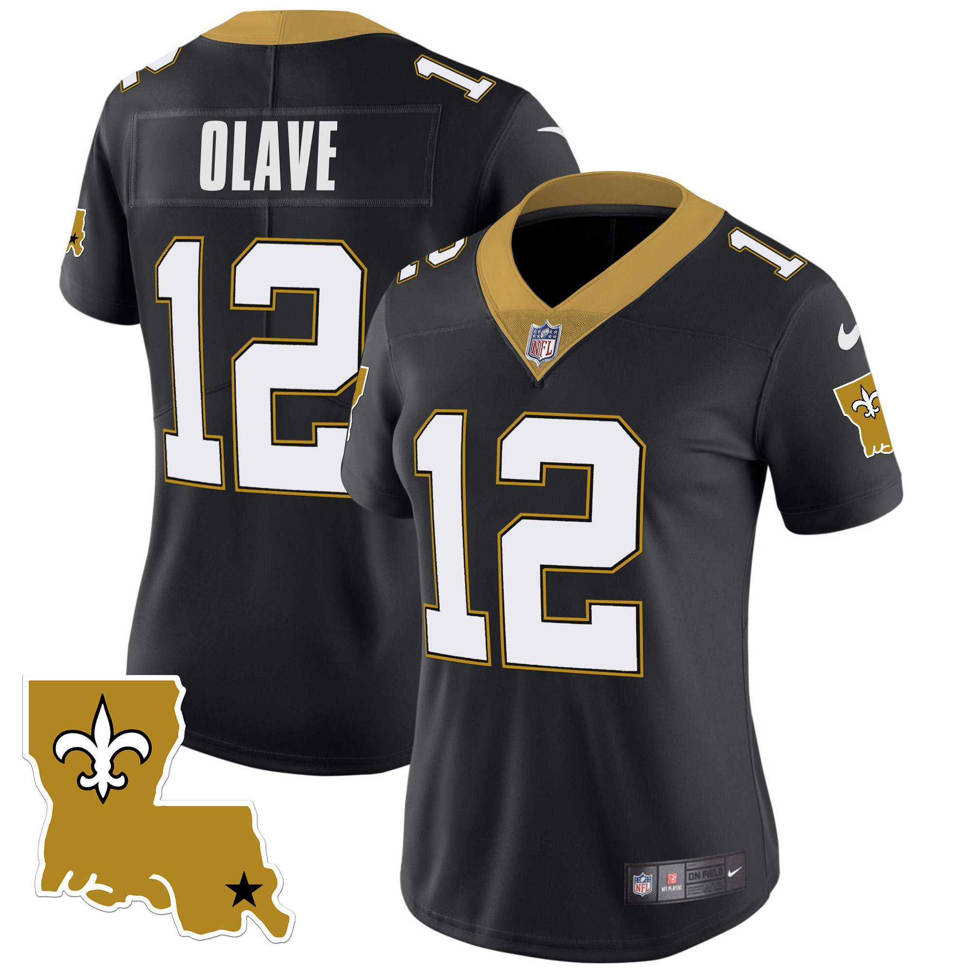 Chris Olave Women's New Orleans Saints 1987 Legacy Vapor Black Jersey - All Stitched