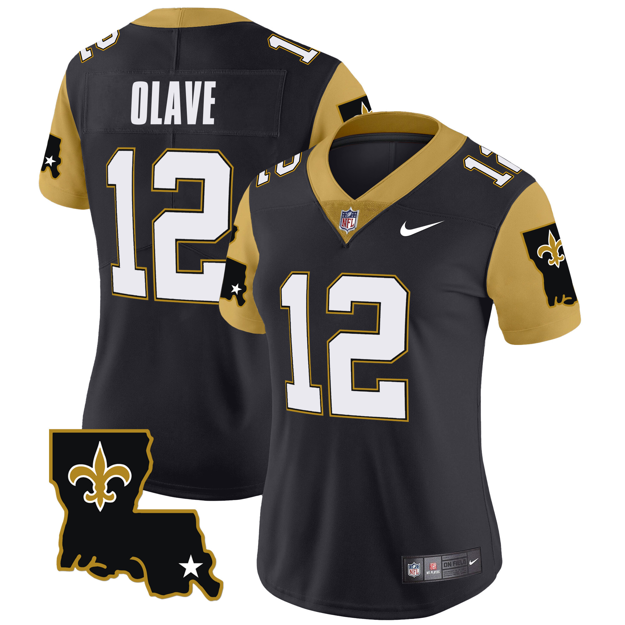 Chris Olave Women's New Orleans Saints 1987 Legacy Vapor Limited Black Jersey - All Stitched