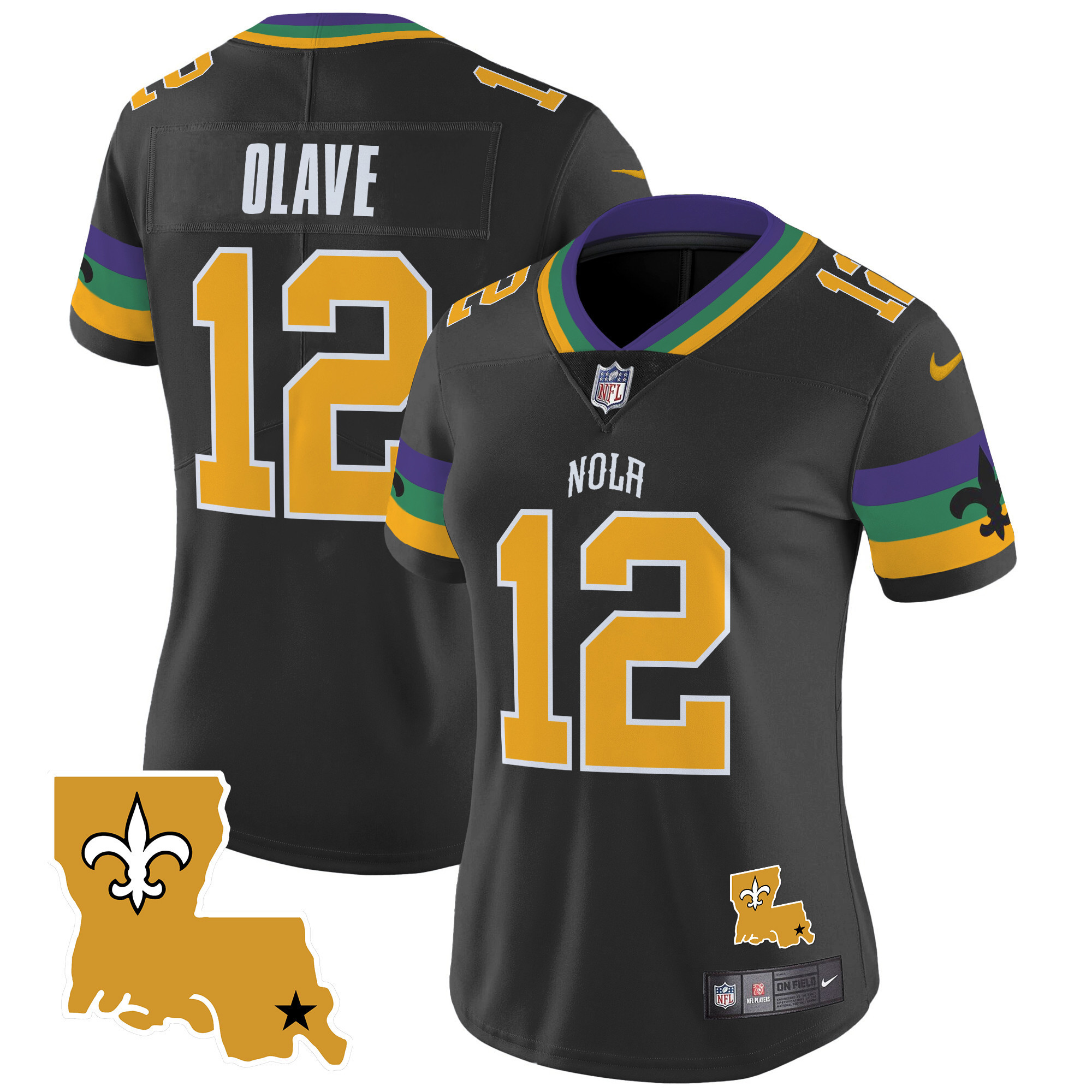 Chris Olave Women's New Orleans Saints 2024 New Orleans City Vapor Limited Black Jersey - All Stitched